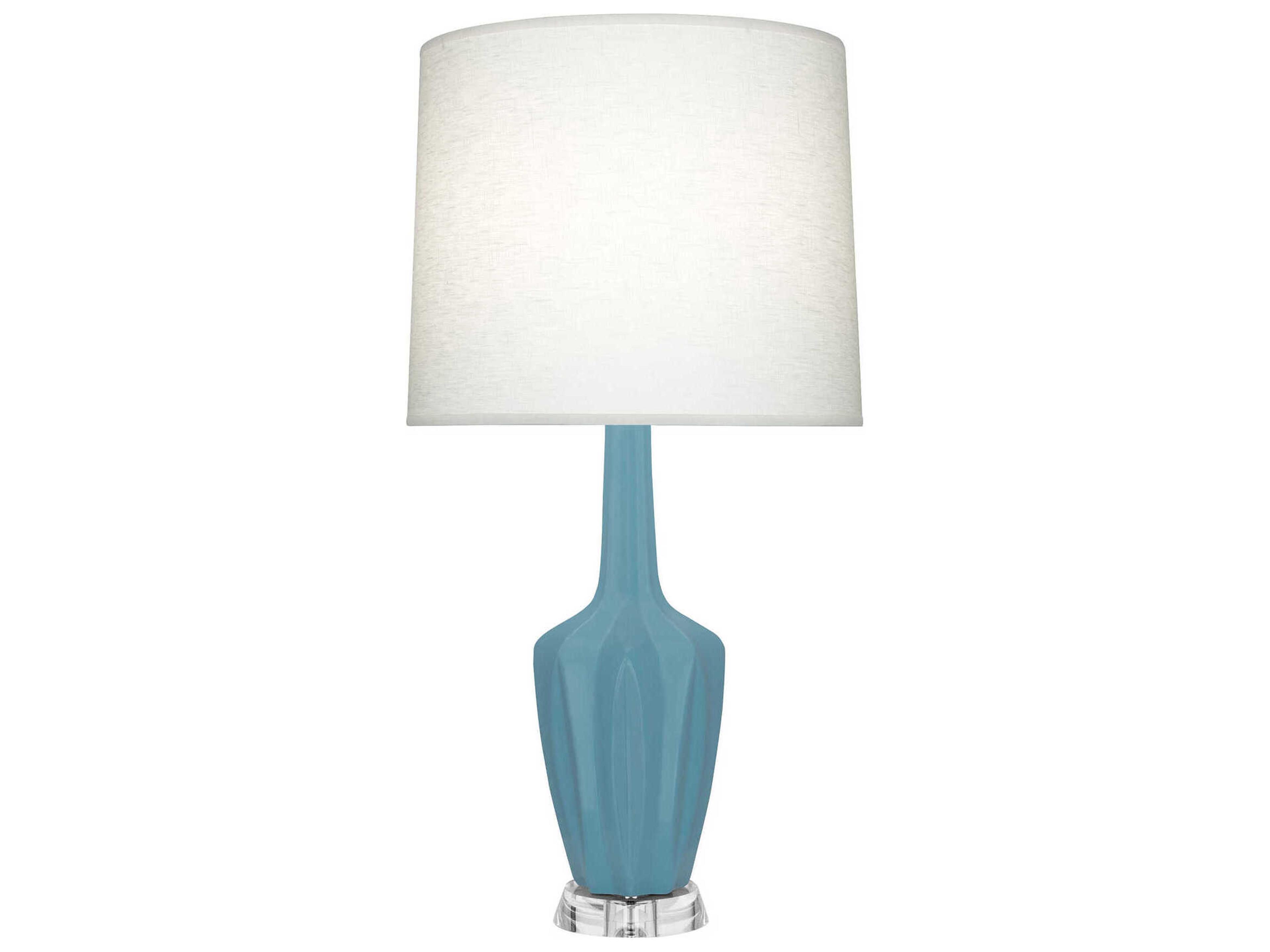 Robert Abbey Emma Matte Steel Blue Glazed Buffet Lamp