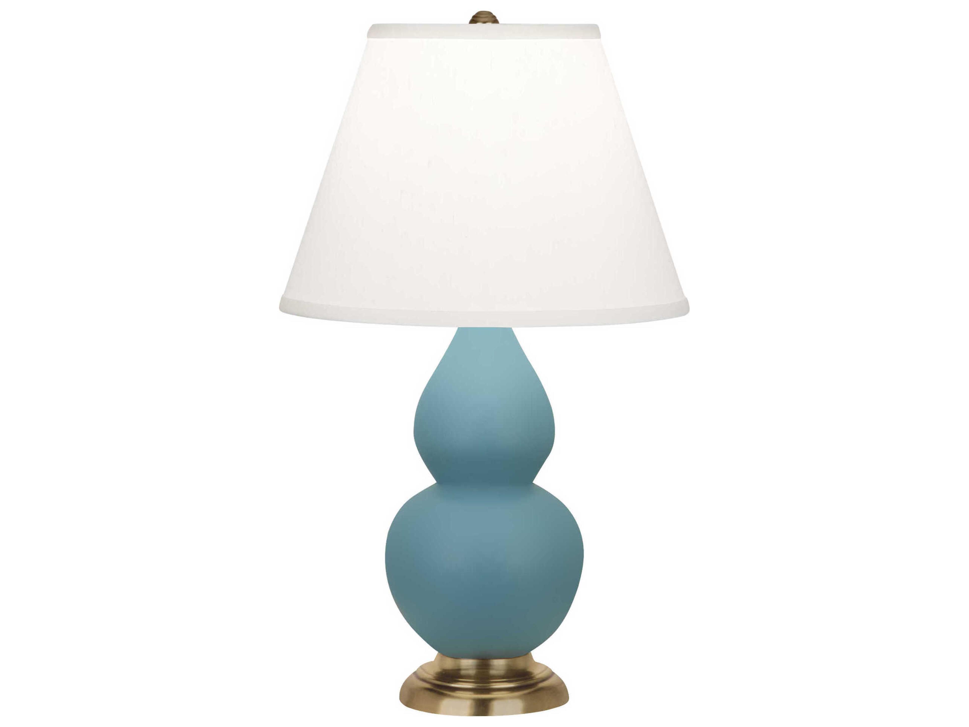 Robert Abbey Small Double Gourd Matte Steel Blue Glazed Table Lamp