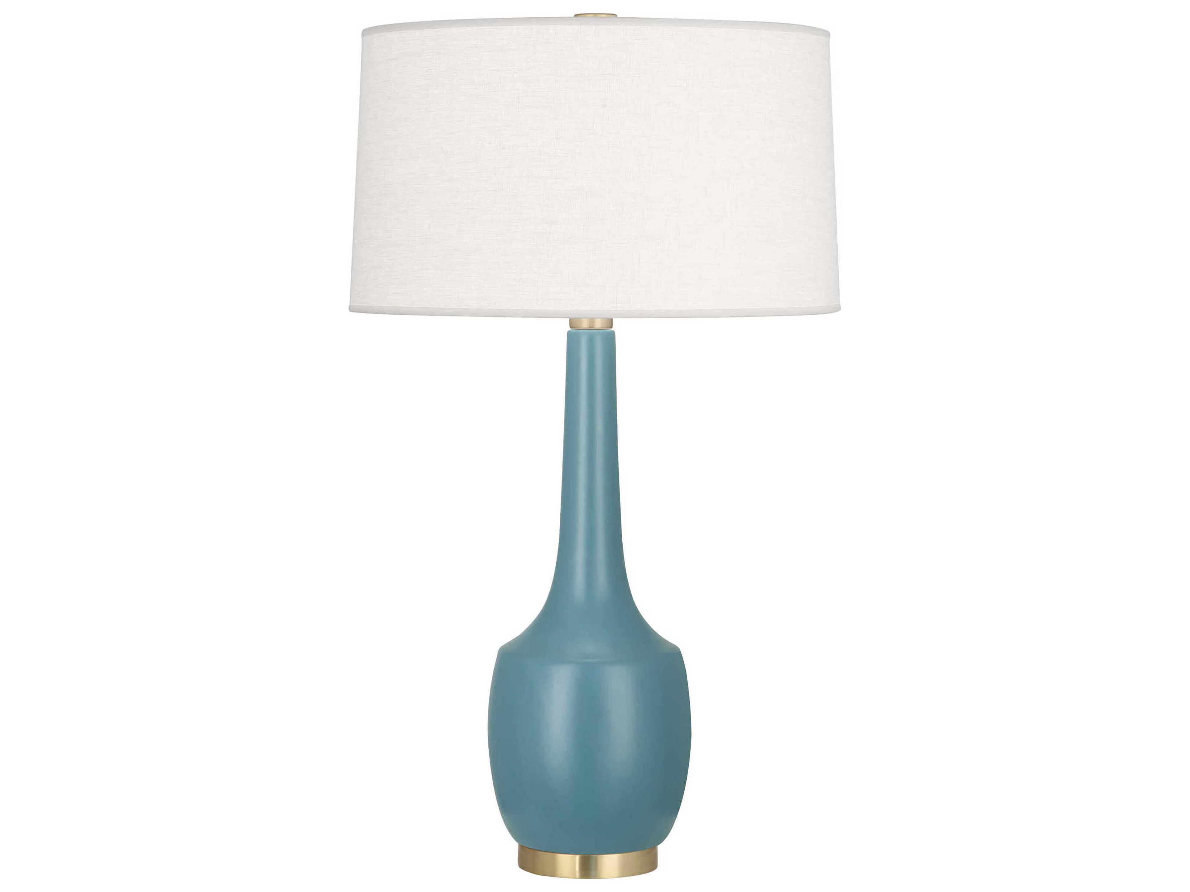 Robert Abbey Delilah Matte Steel Blue Glazed Buffet Lamp