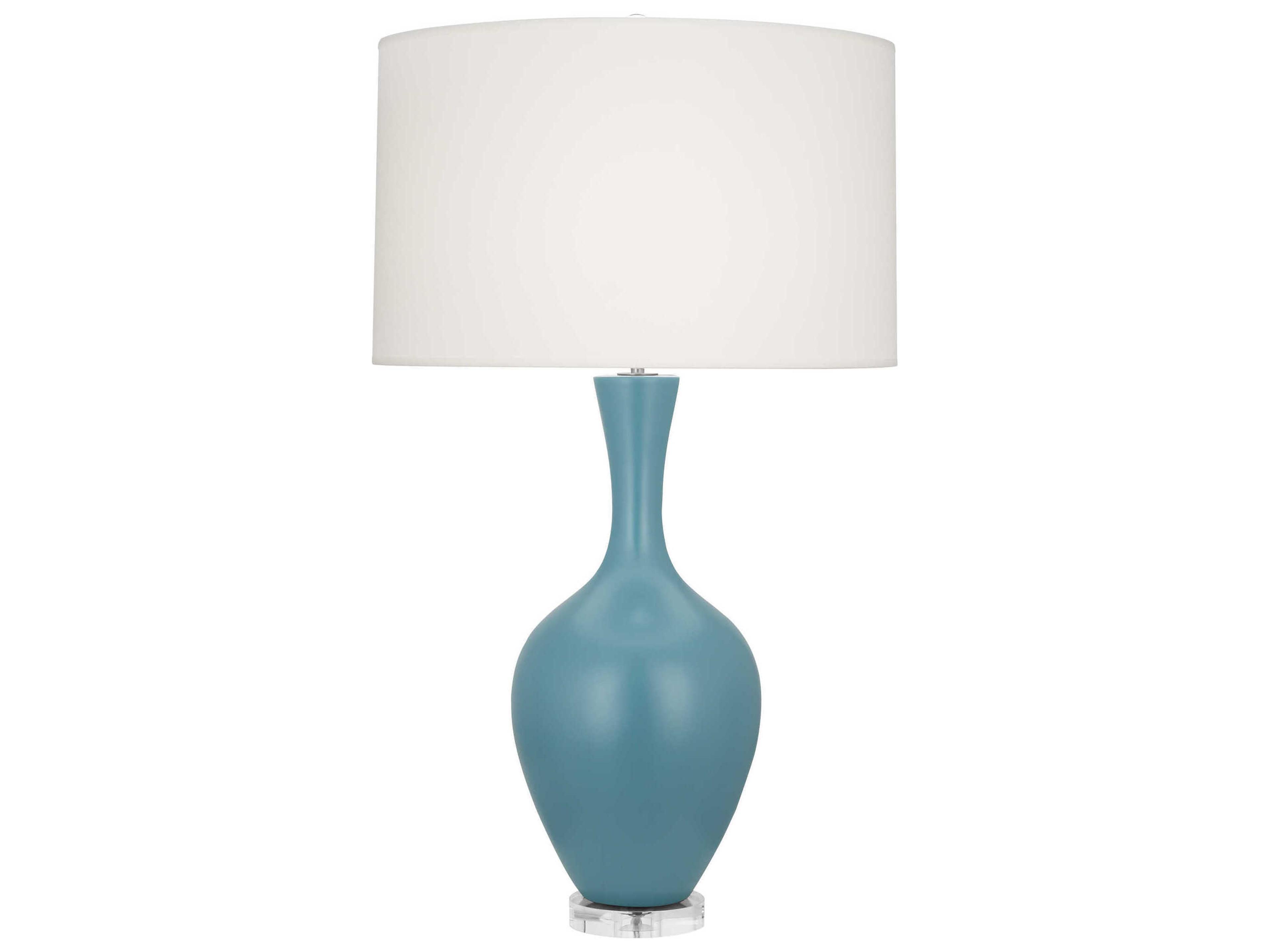 Robert Abbey Audrey Matte Steel Blue Glazed Buffet Lamp