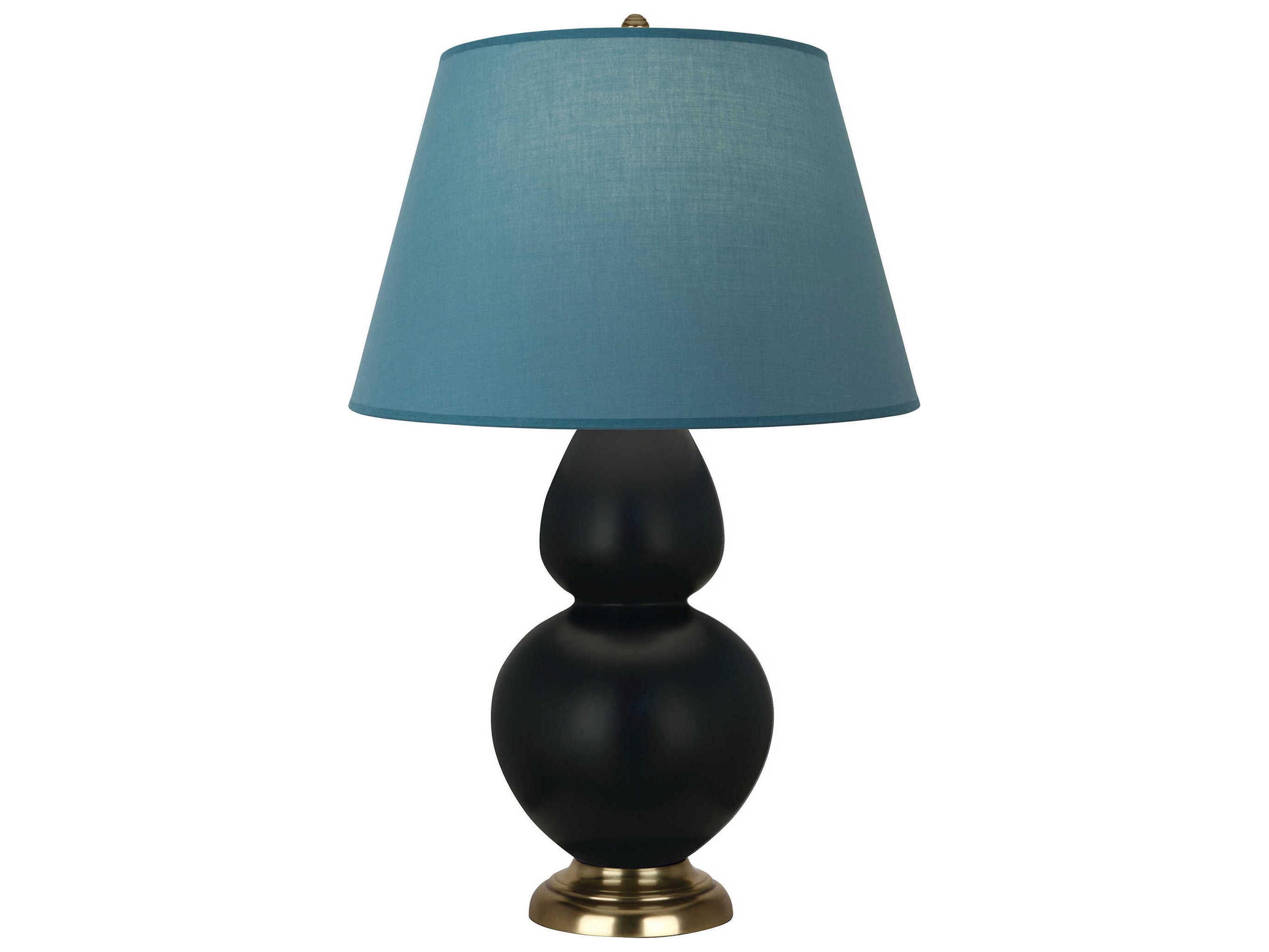 Robert Abbey Double Gourd Matte Obsidian Glazed Black Buffet Lamp