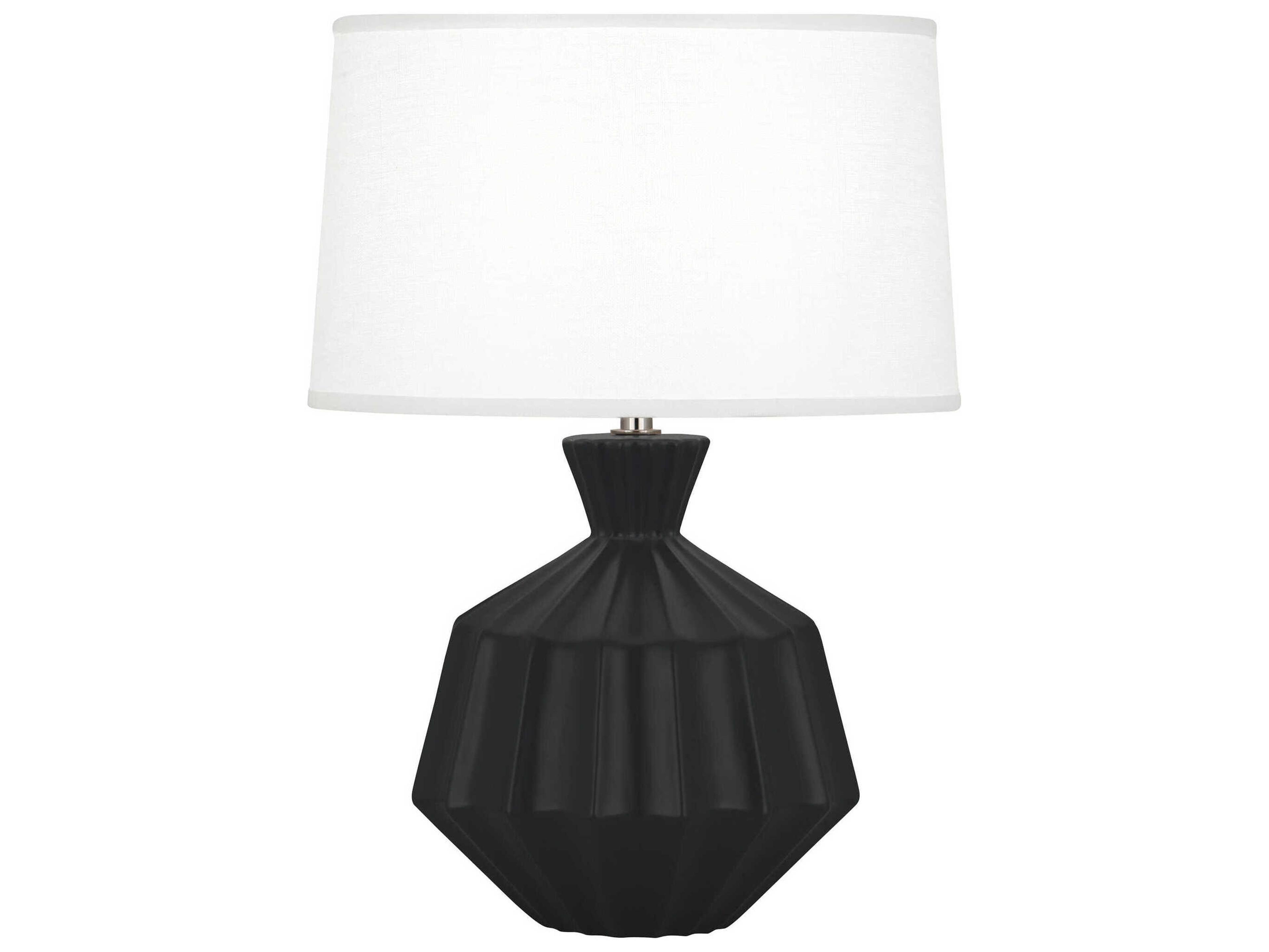Robert Abbey Orion Matte Obsidian Glazed Black Table Lamp
