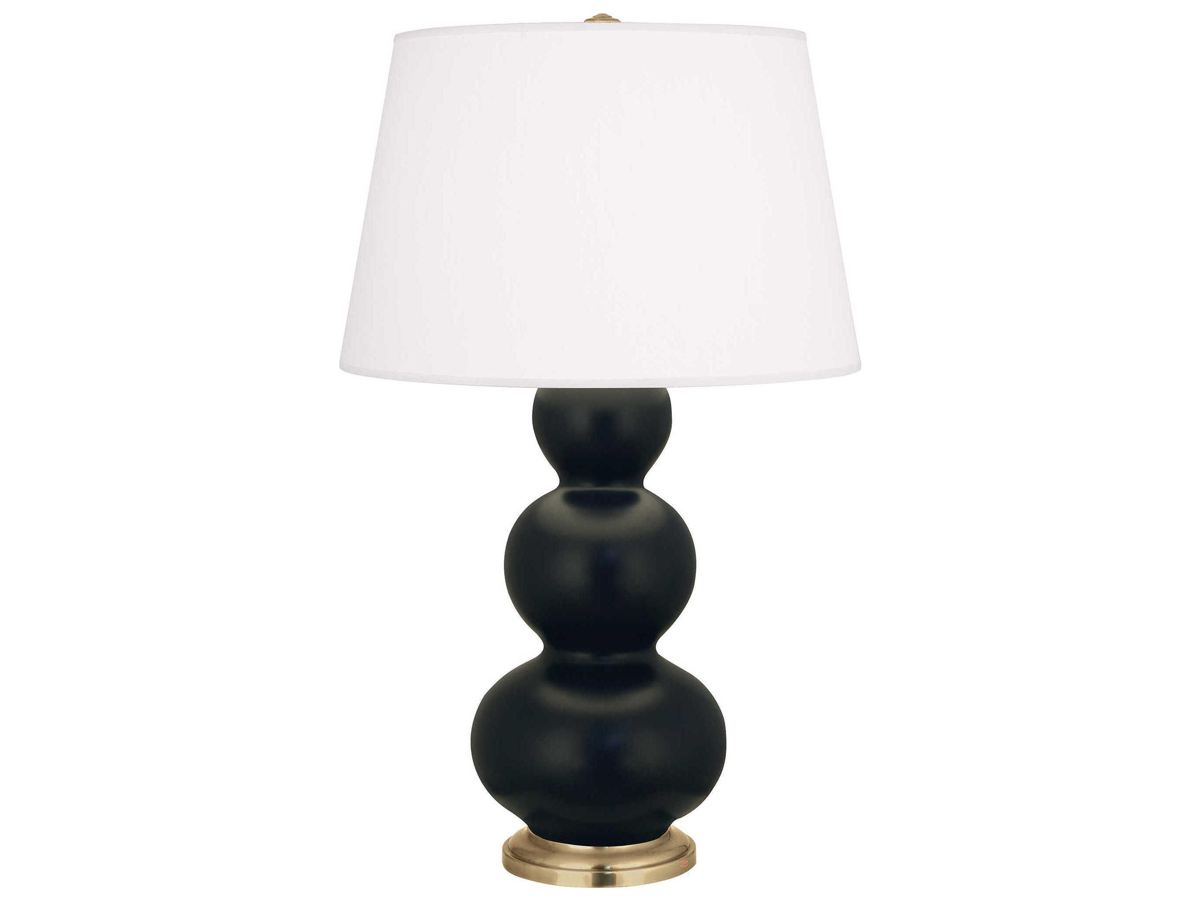 Robert Abbey Triple Gourd Matte Obsidian Glazed Black Buffet Lamp