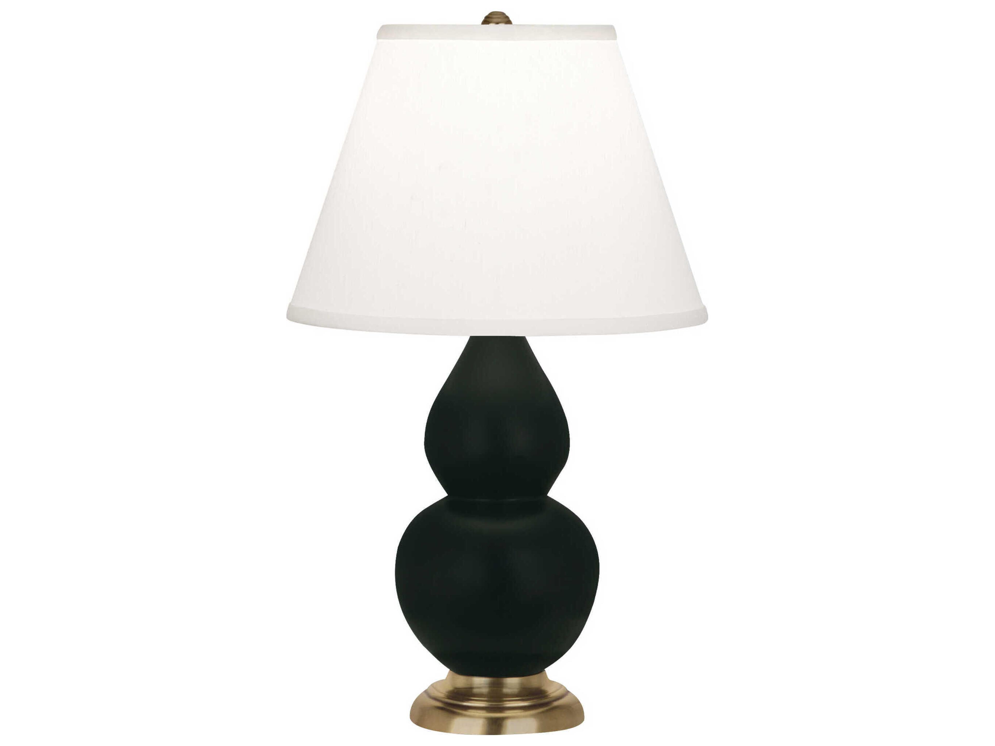 Robert Abbey Small Double Gourd Matte Obsidian Glazed Black Table Lamp