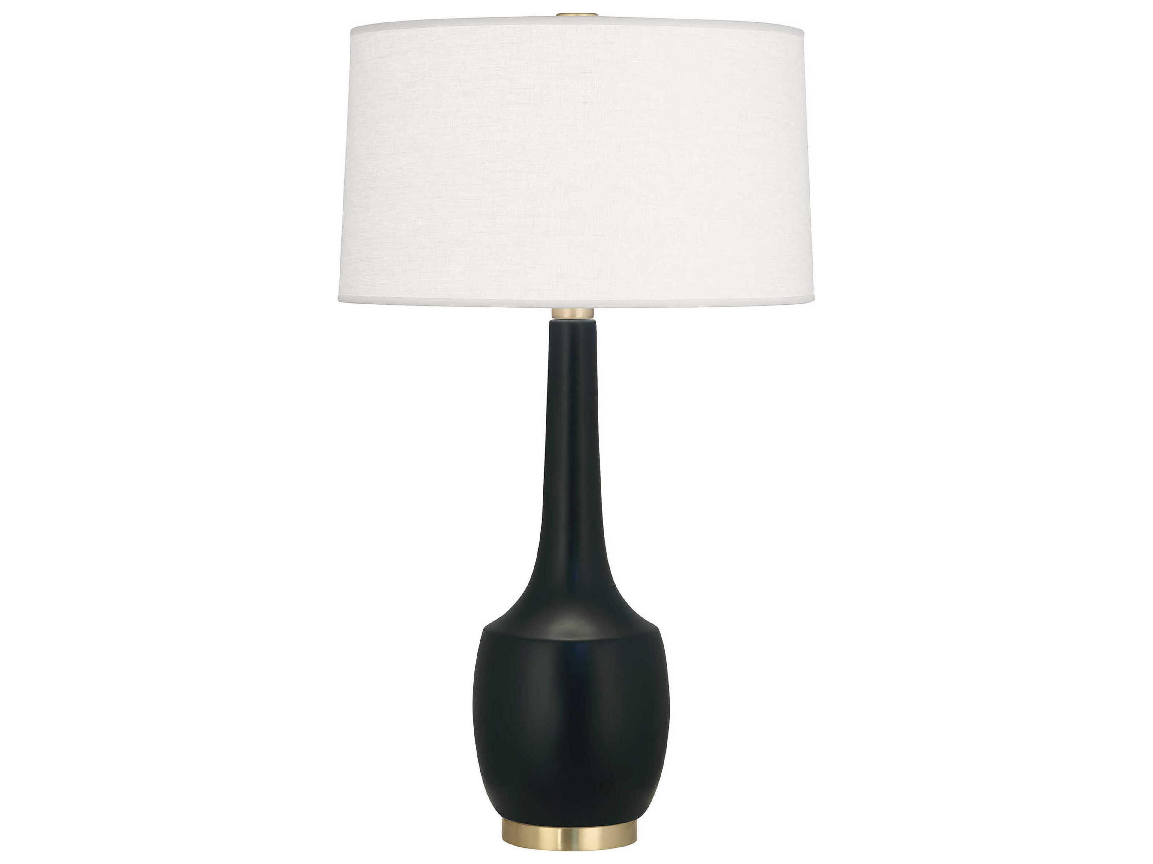 Robert Abbey Delilah Matte Obsidian Glazed Black Buffet Lamp