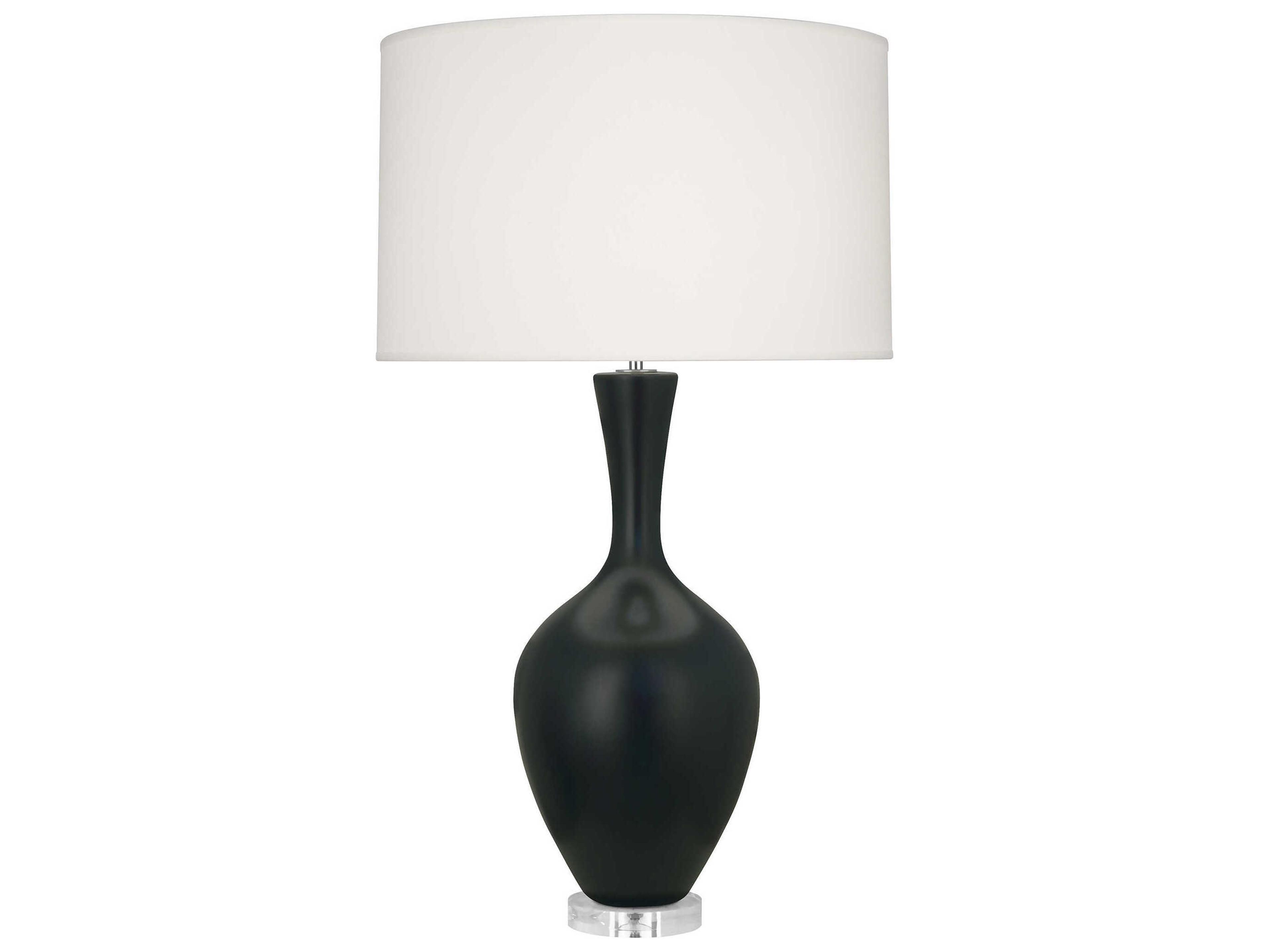 Robert Abbey Audrey Matte Obsidian Glazed Black Buffet Lamp