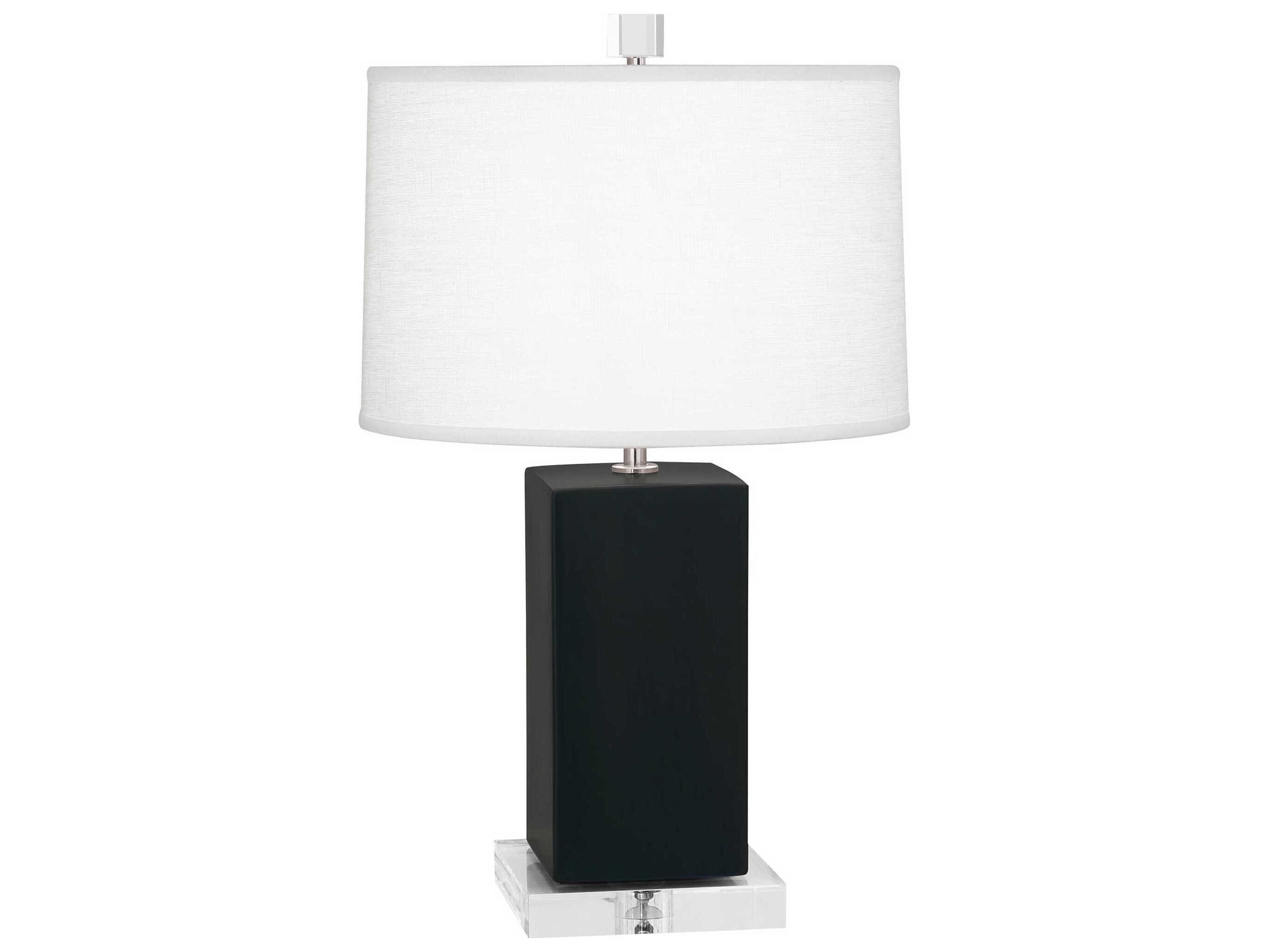 Robert Abbey Harvey Matte Obsidian Glazed Black Table Lamp