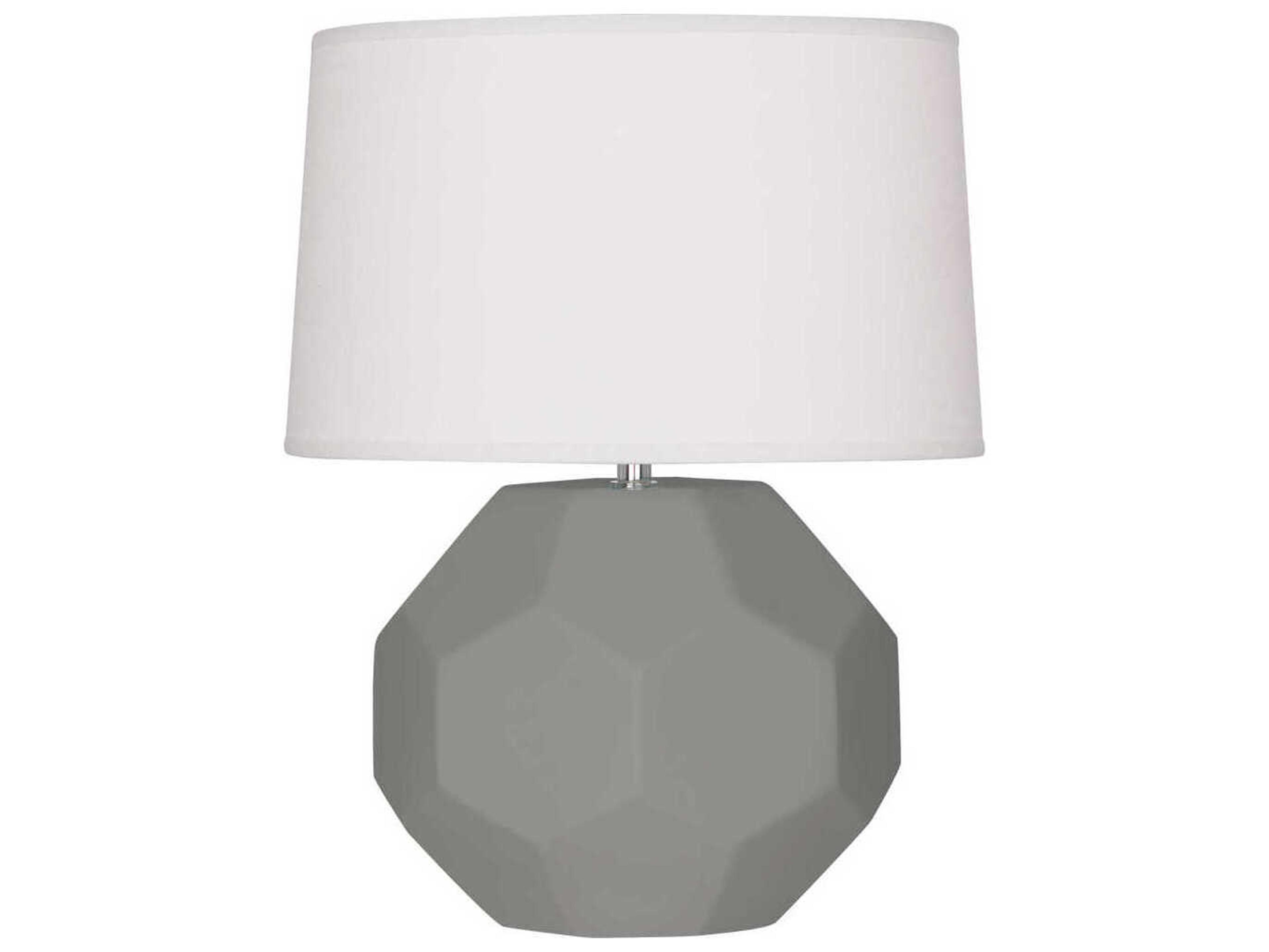 Robert Abbey Franklin Matte Smoky Taupe Glazed Gray Table Lamp