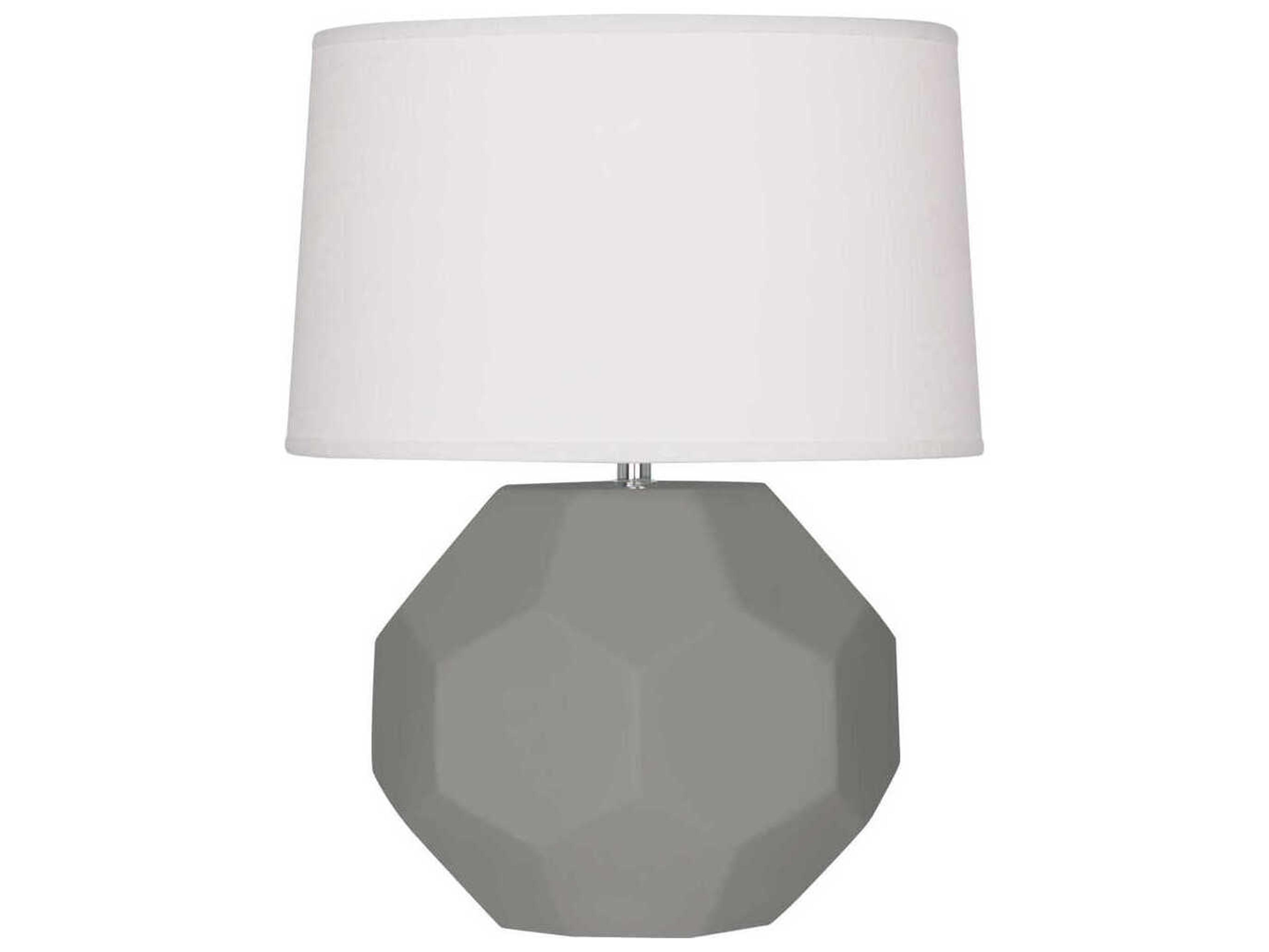 Robert Abbey Franklin Matte Smoky Taupe Glazed Gray Table Lamp