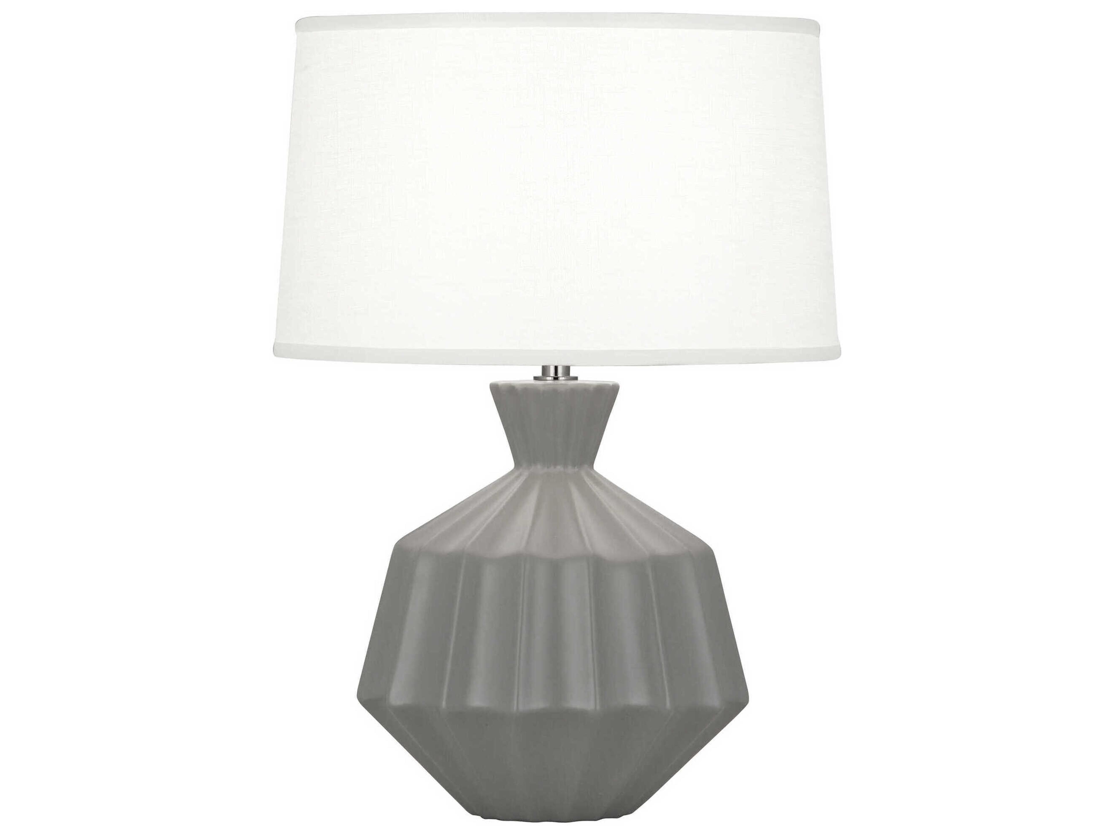 Robert Abbey Orion Matte Smoky Taupe Glazed Gray Table Lamp
