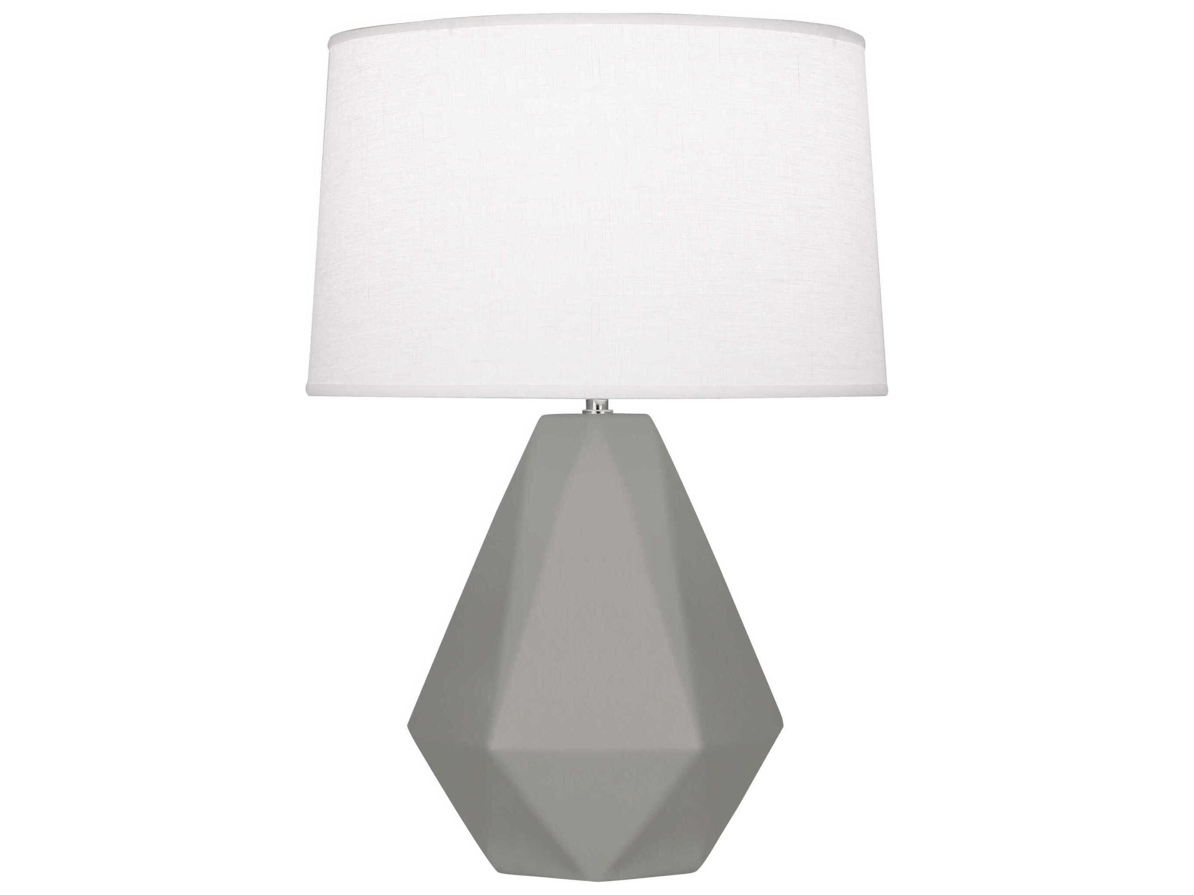 Robert Abbey Delta Matte Smoky Taupe Glazed Gray Table Lamp