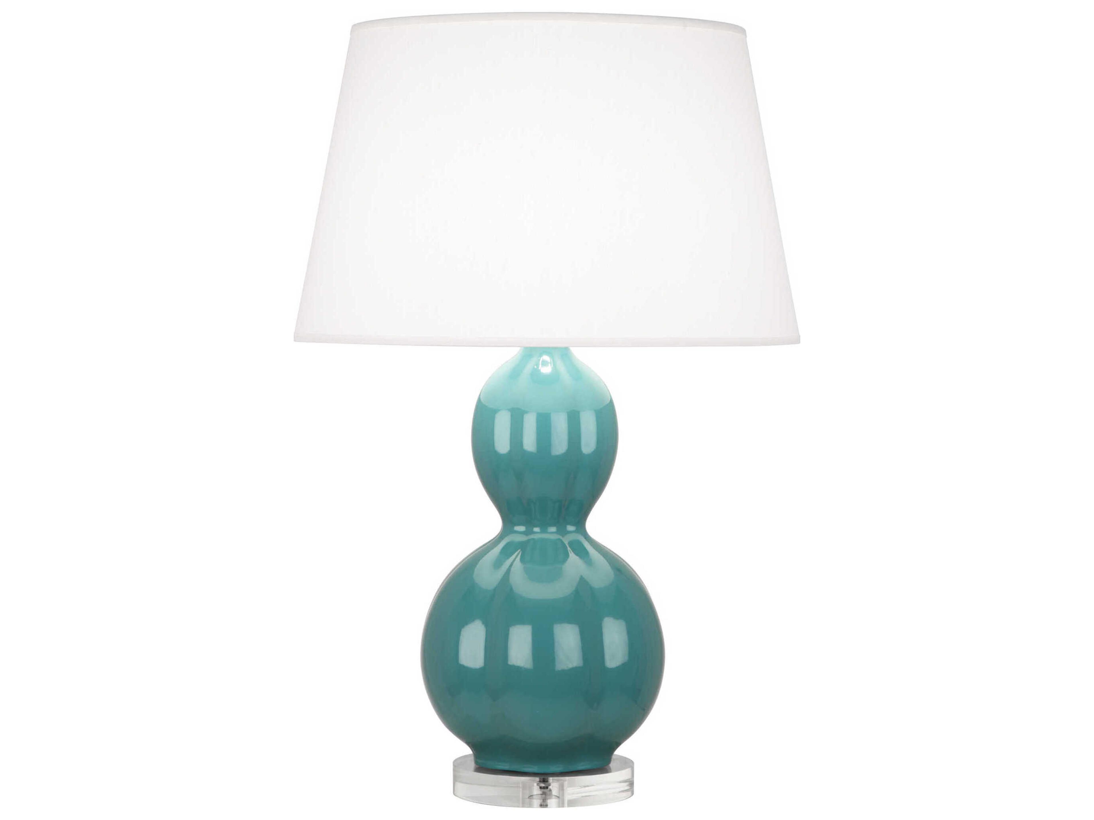 Williamsburg Randolph Blue Green Glazed Lucite Buffet Lamp