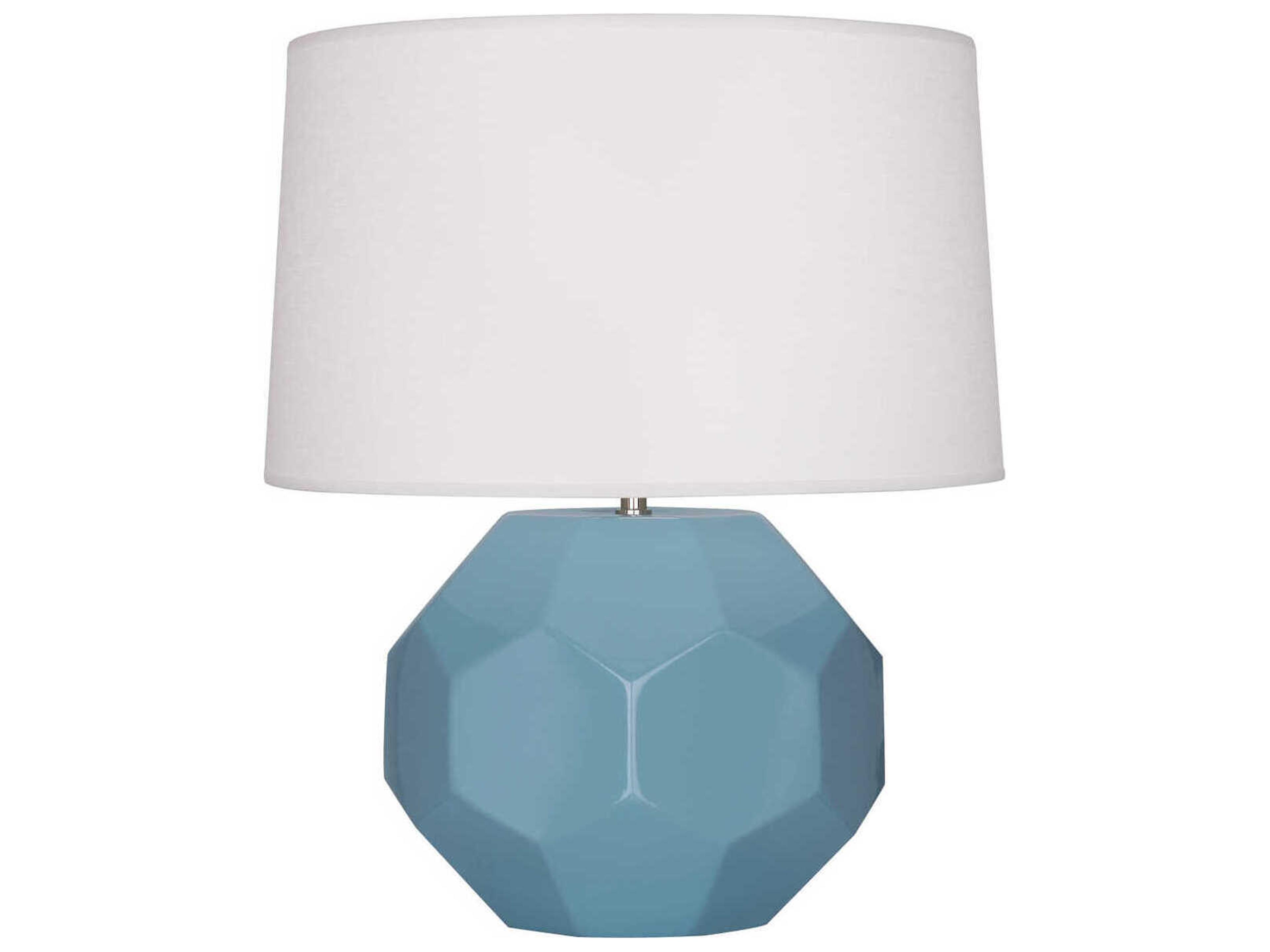 Robert Abbey Franklin Steel Blue Glazed Table Lamp