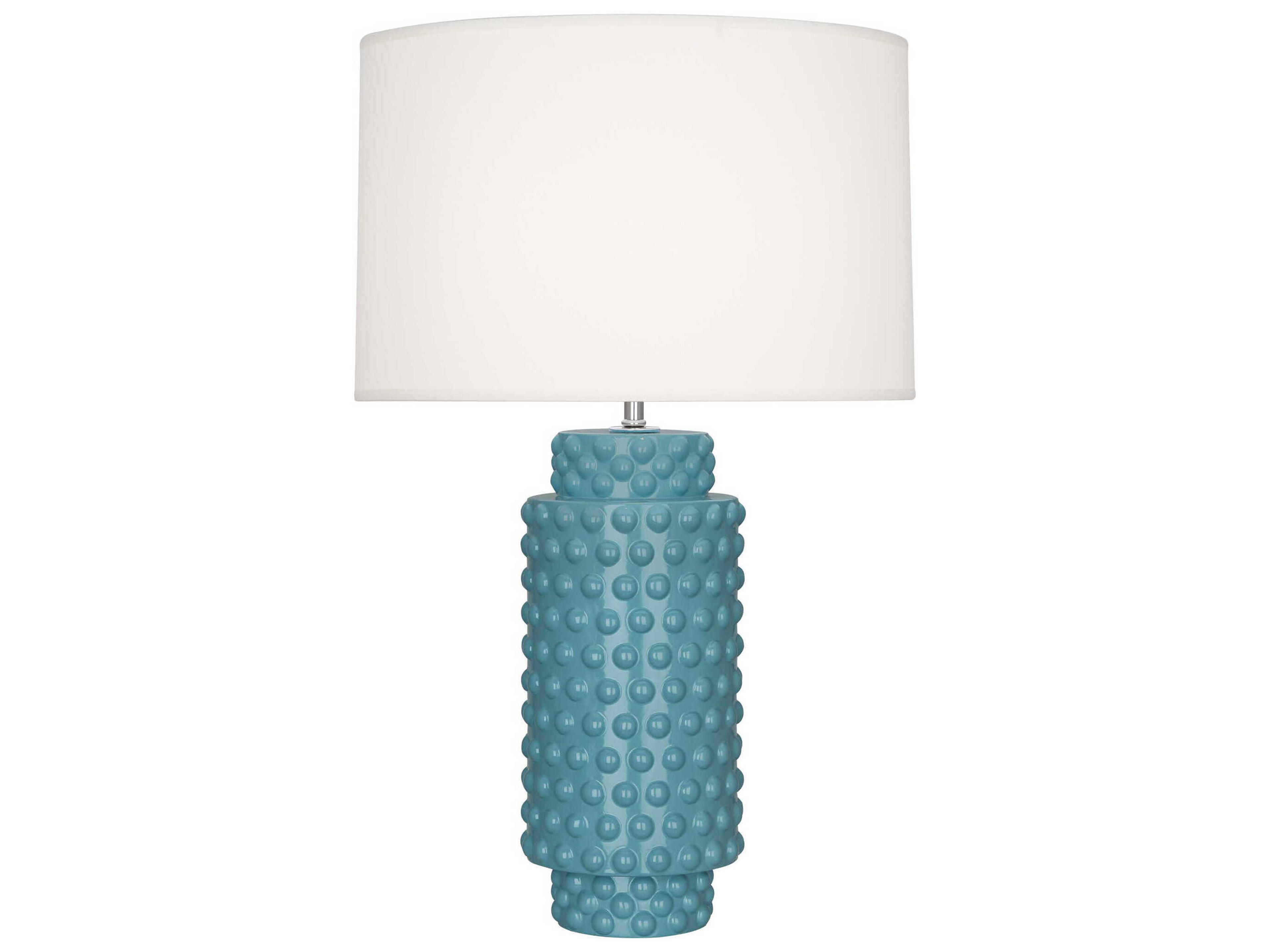 Robert Abbey Dolly Steel Blue Glazed Textured Buffet Lamp