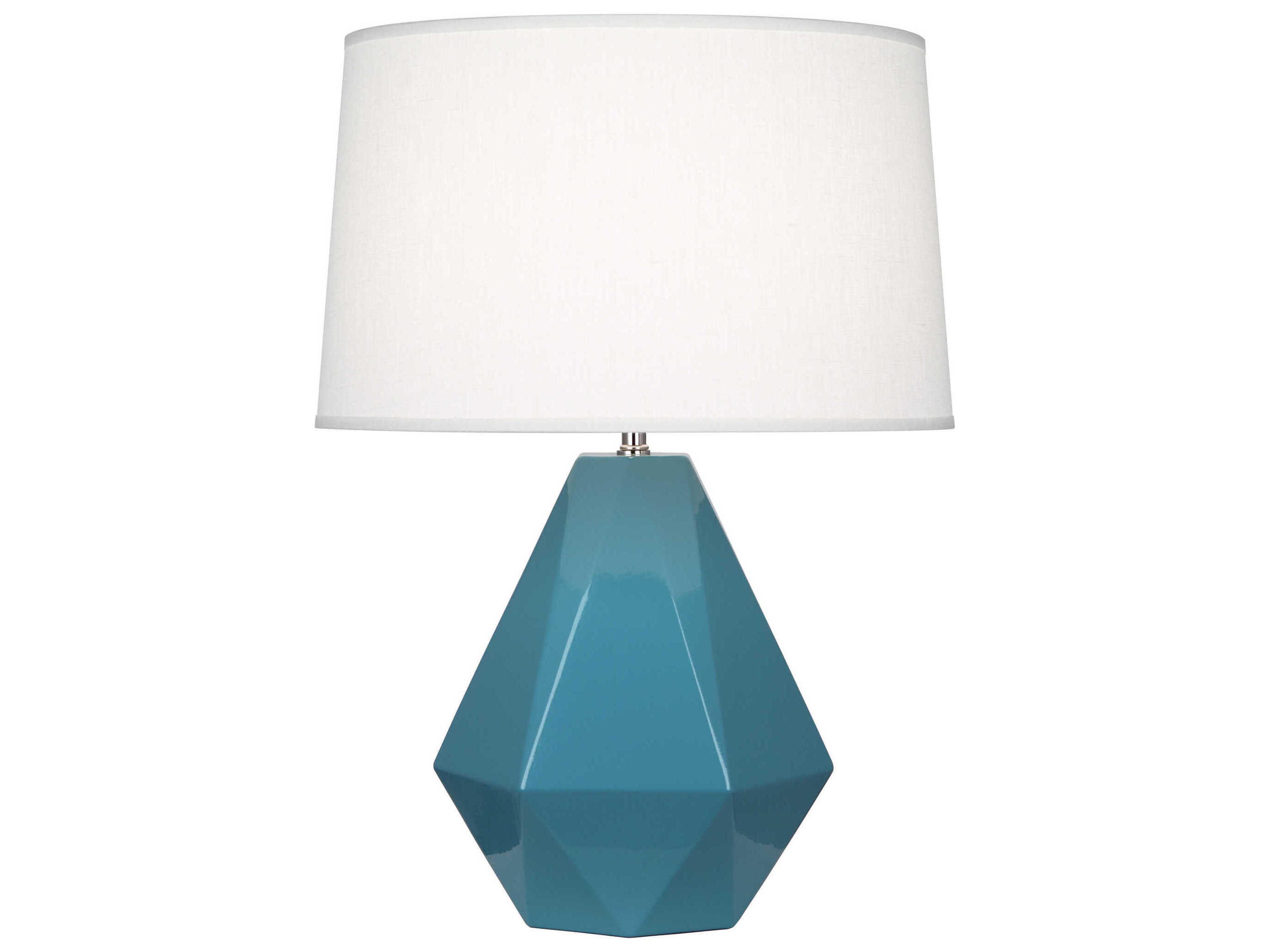 Robert Abbey Delta Steel Blue Glazed Table Lamp
