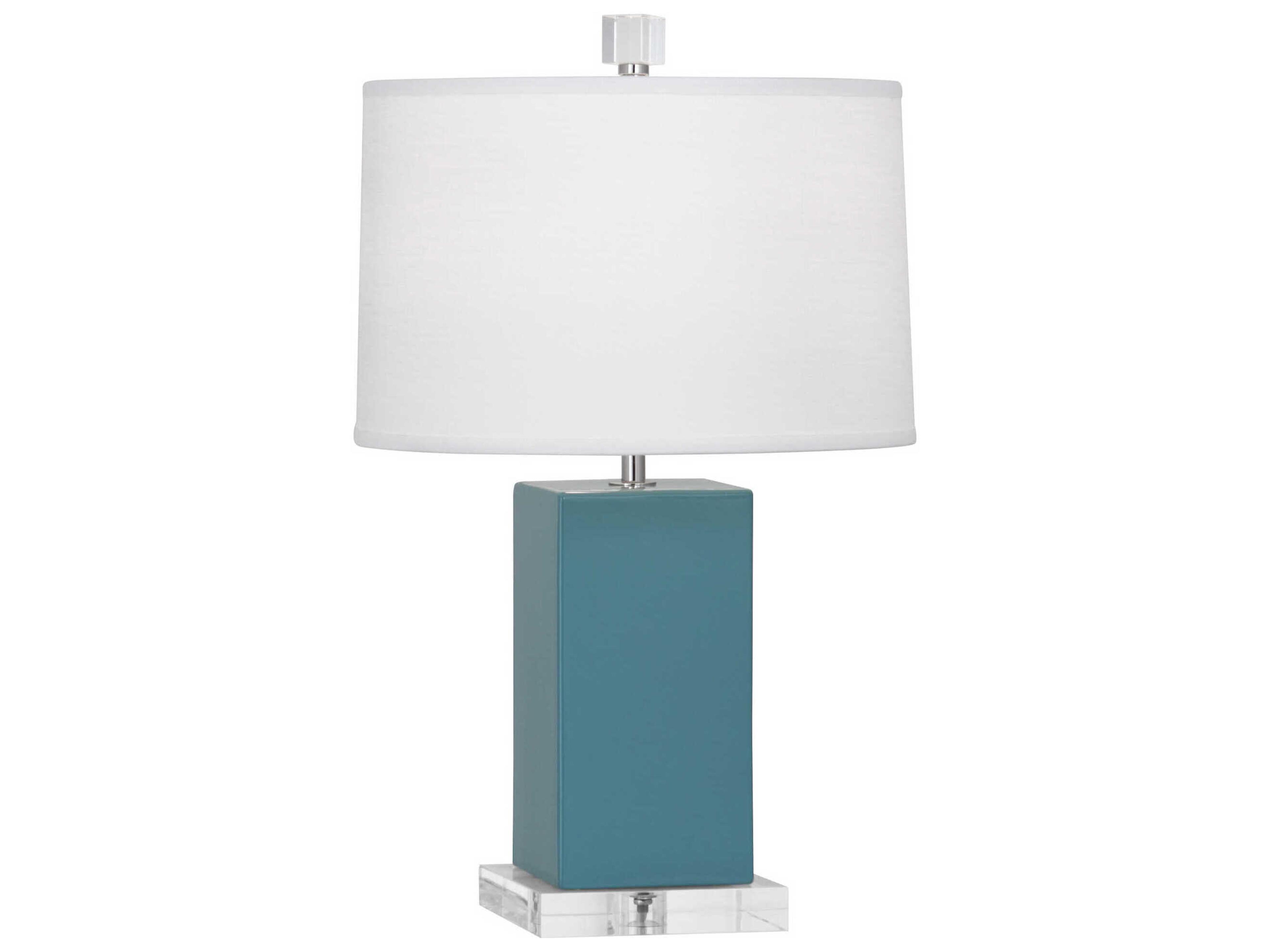 Robert Abbey Harvey Steel Blue Glazed Table Lamp