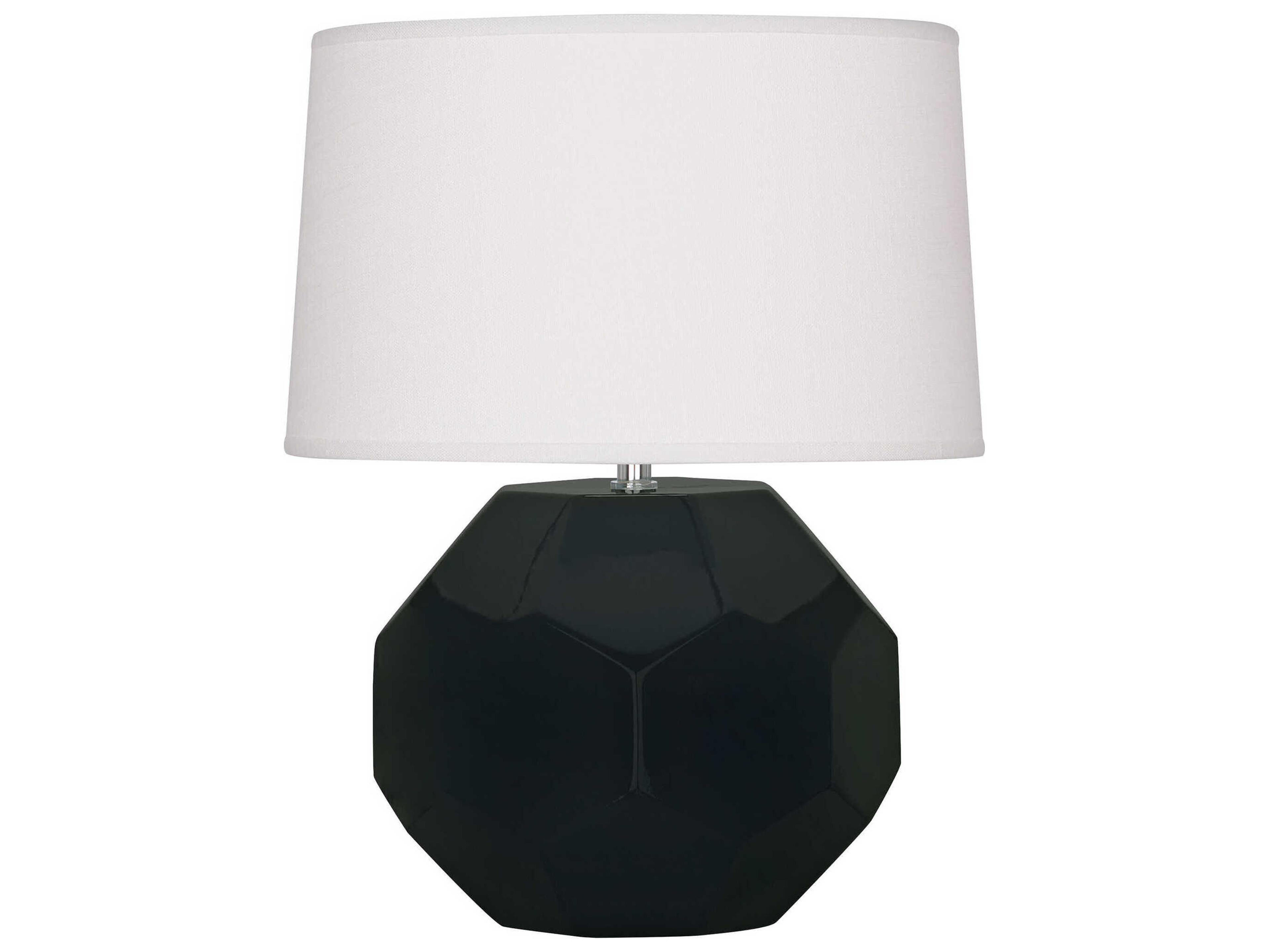 Robert Abbey Franklin Obsidian Glazed Black Table Lamp