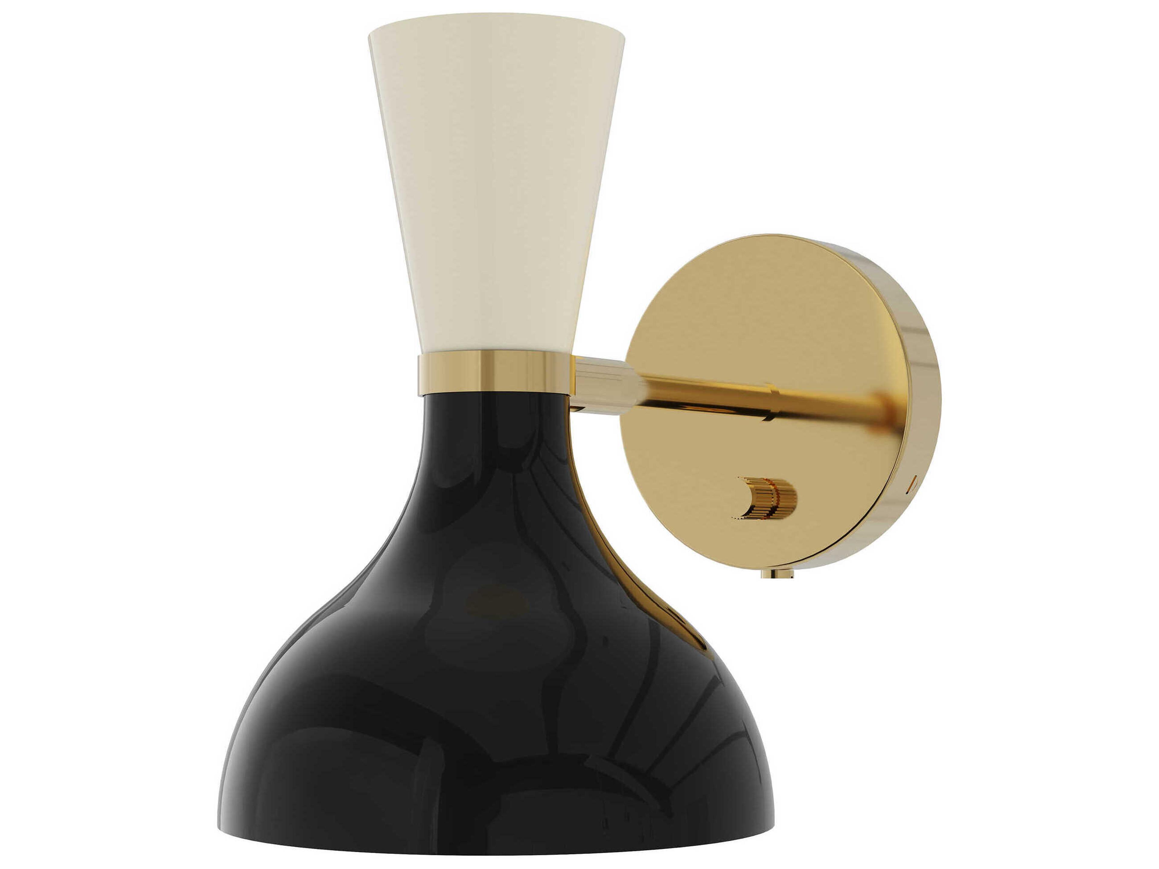 Robert Abbey Clare 1-Light Obsidian Bone Black Wall Sconce