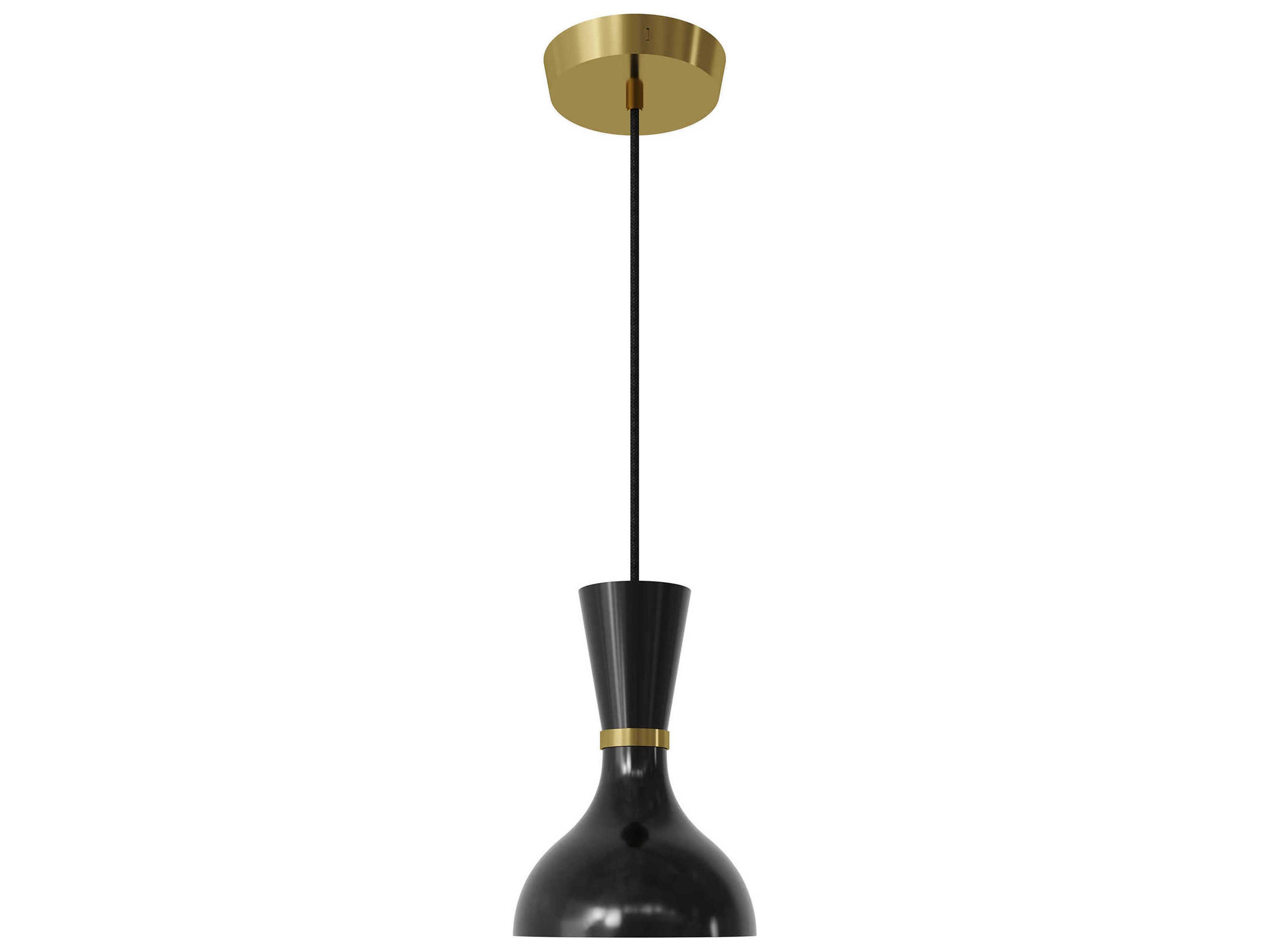 Robert Abbey Clare 1-Light Obsidian Black Mini Pendant