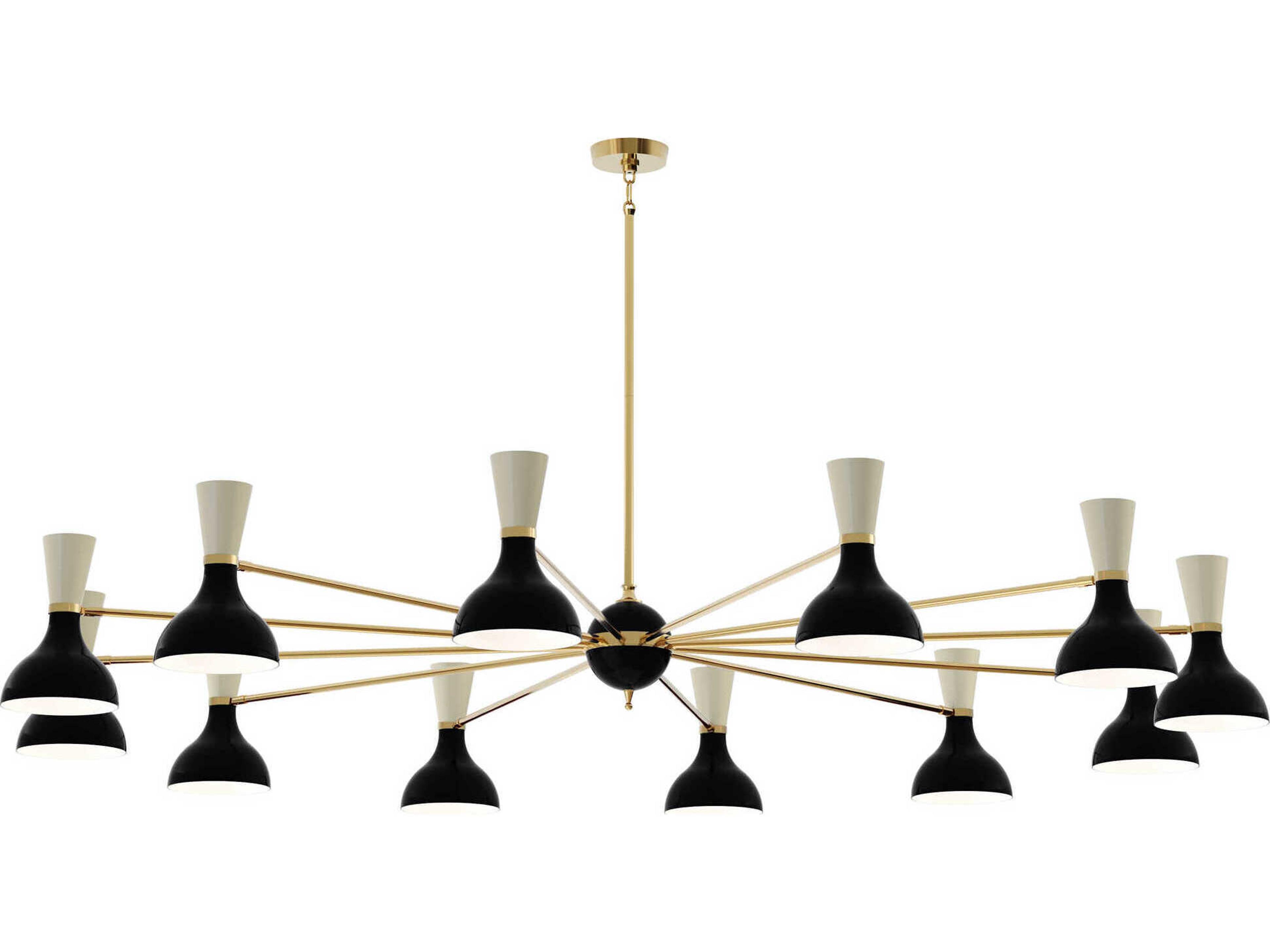 Robert Abbey Clare 12-Light Obsidian Bone Black Chandelier