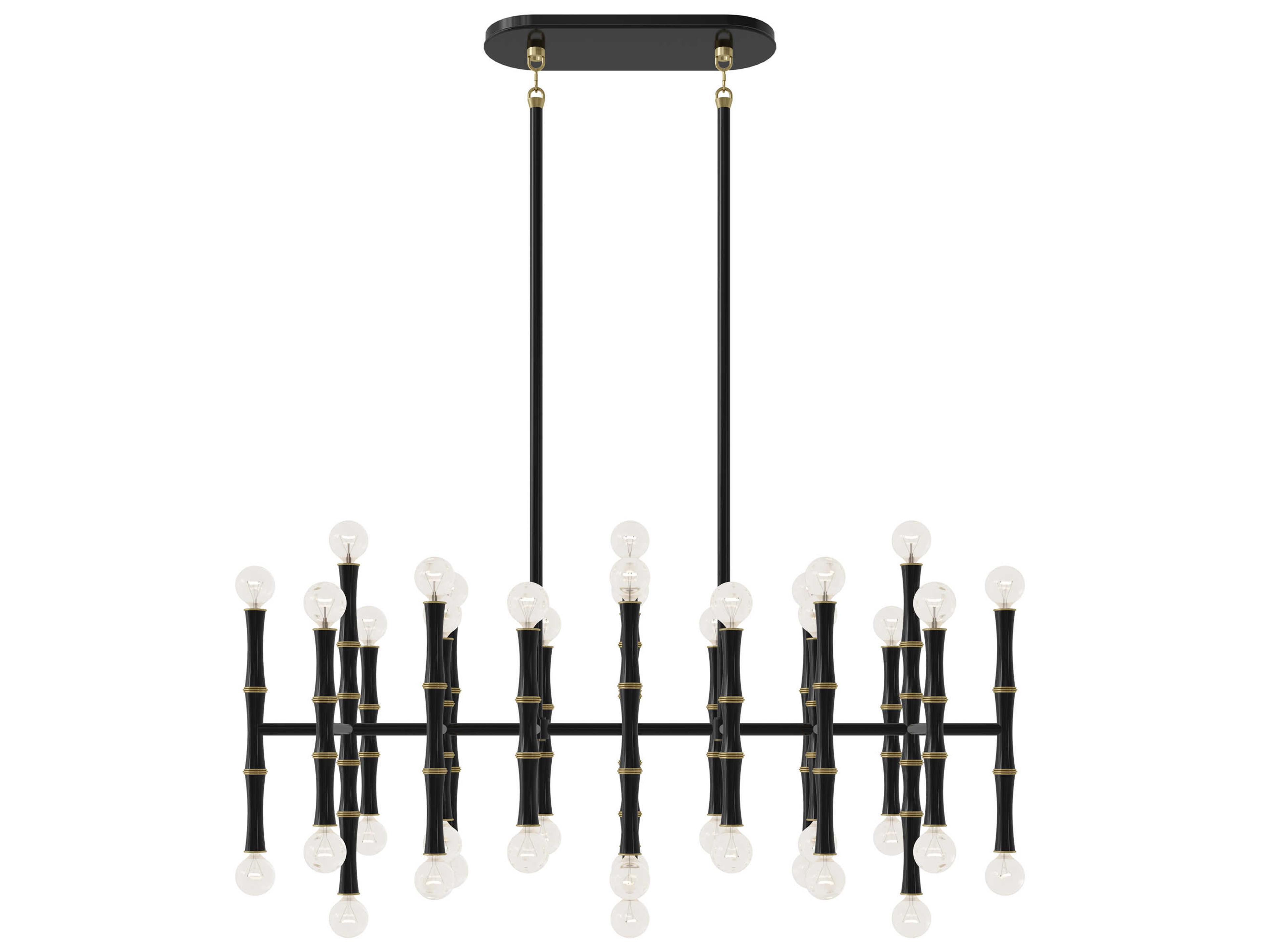 Robert Abbey Kane 42-Light Obsidian Black Island Pendant