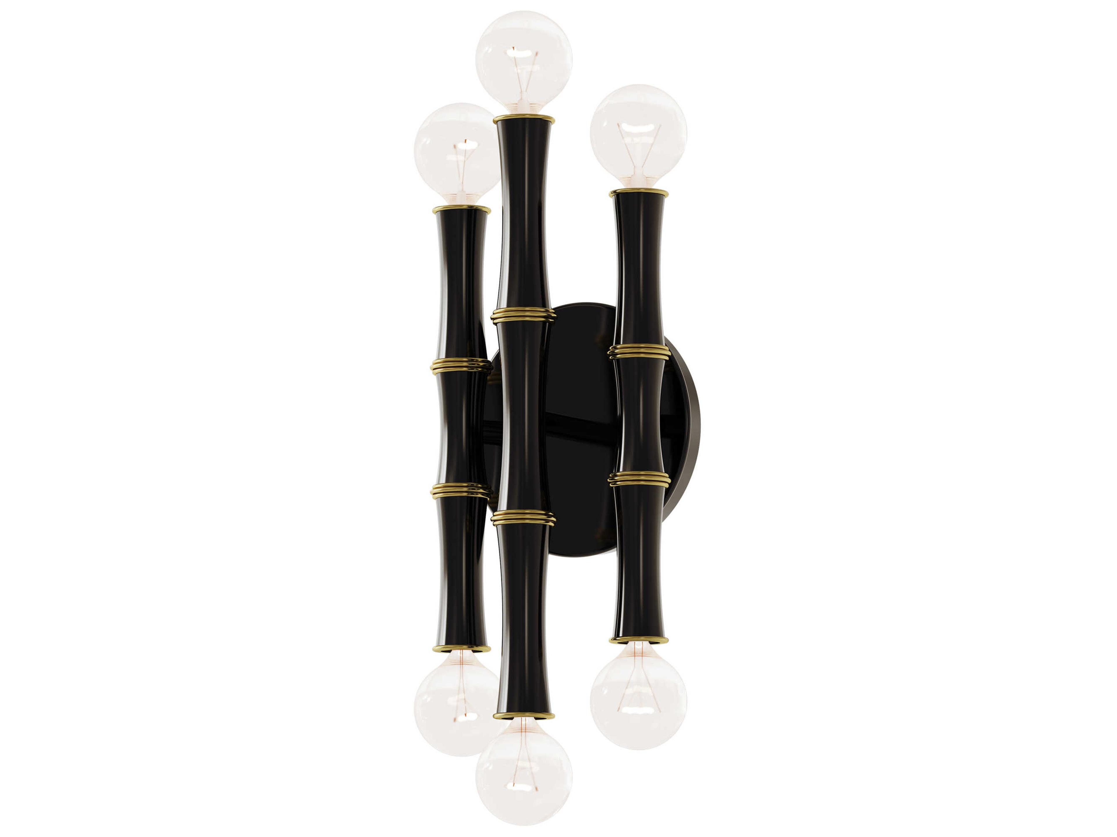 Robert Abbey Kane 6-Light Obsidian Black Wall Sconce