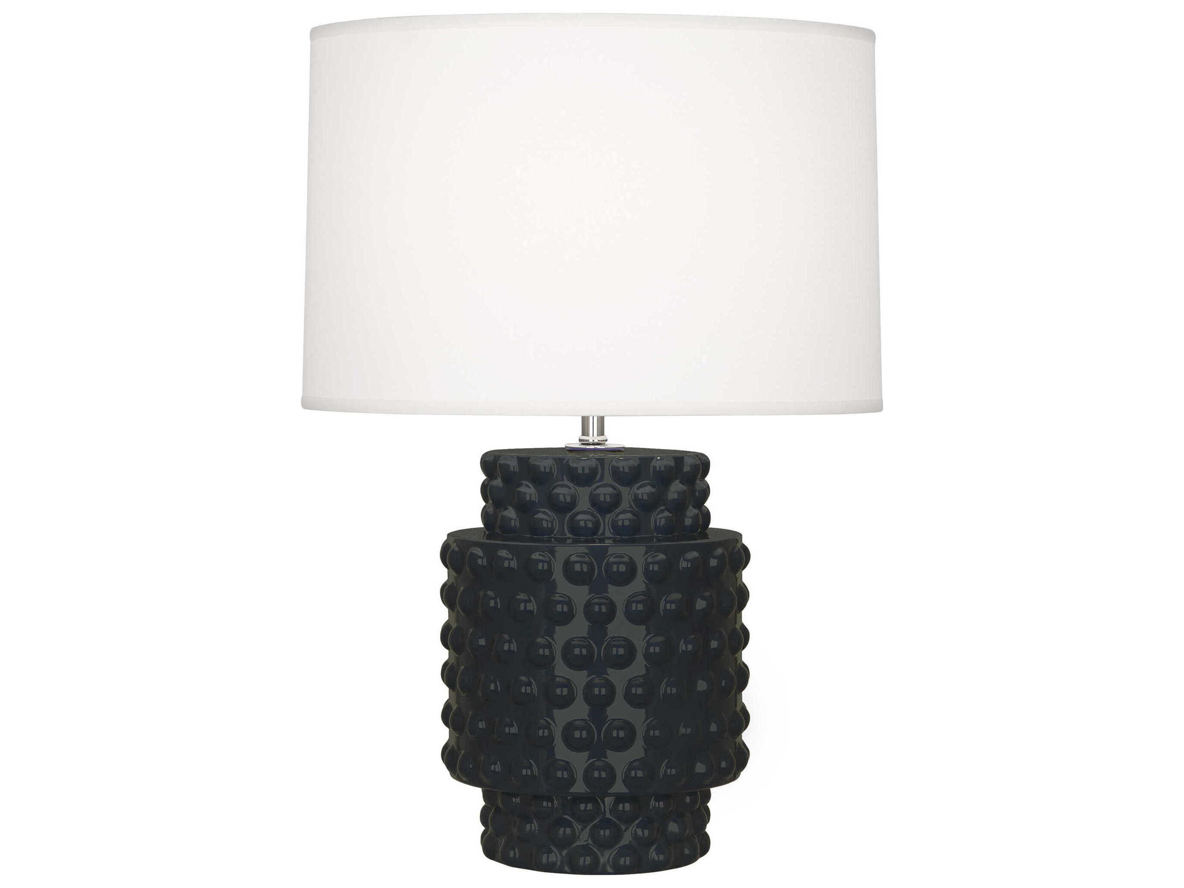 Robert Abbey Dolly Obsidian Glazed Textured Black Table Lamp