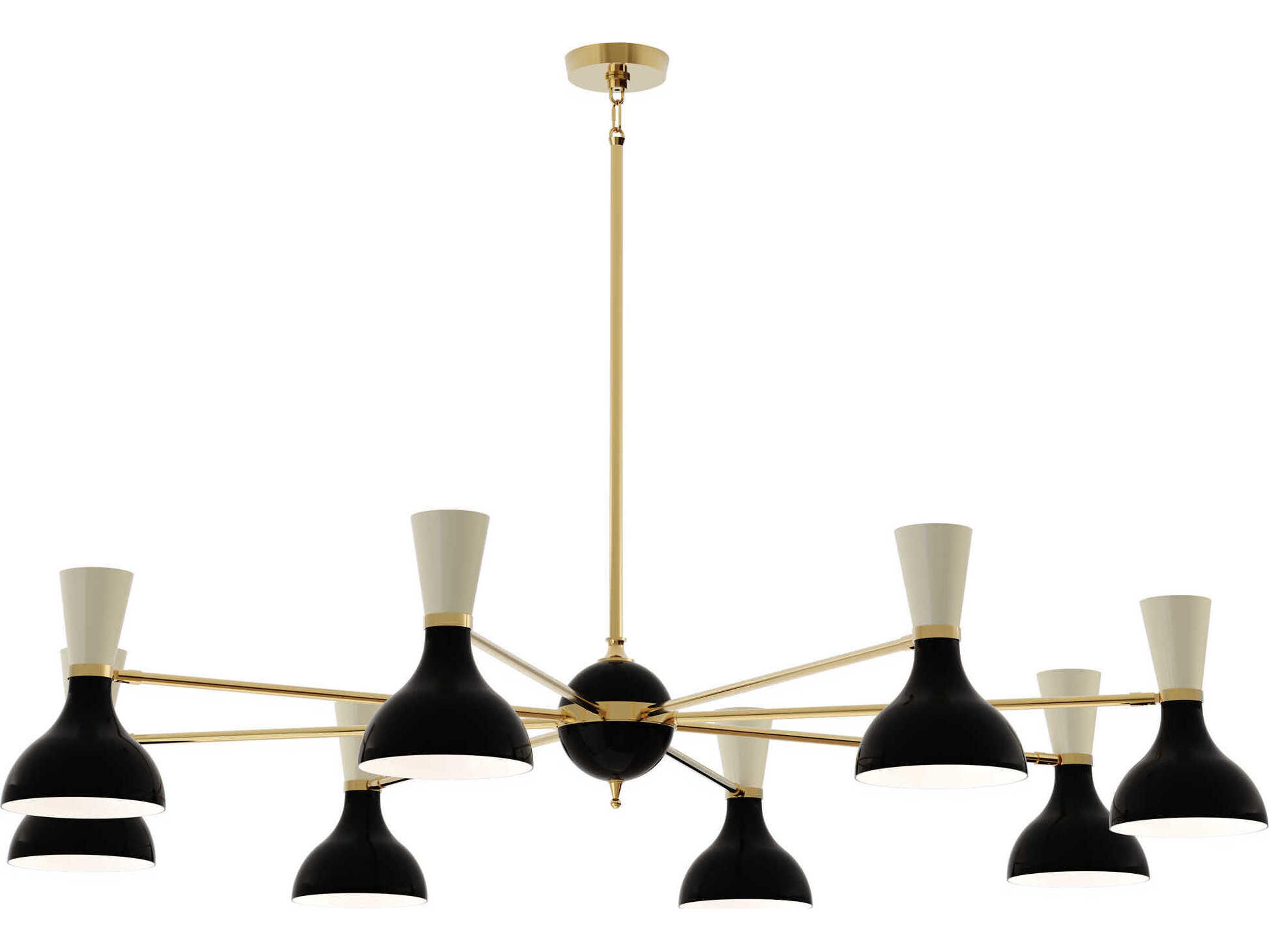 Robert Abbey Clare 8-Light Obsidian Bone Black Chandelier