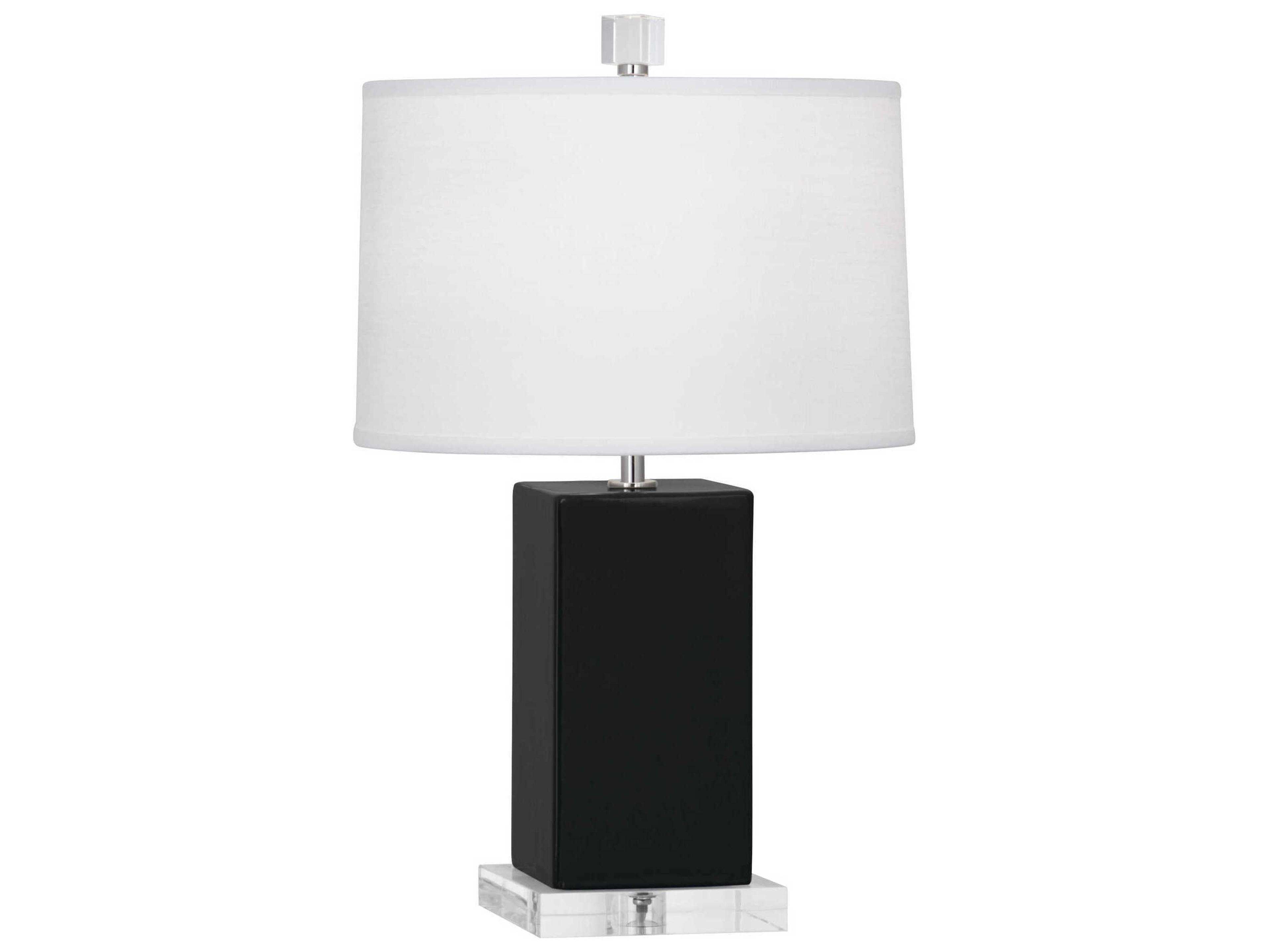 Robert Abbey Harvey Obsidian Glazed Black Table Lamp