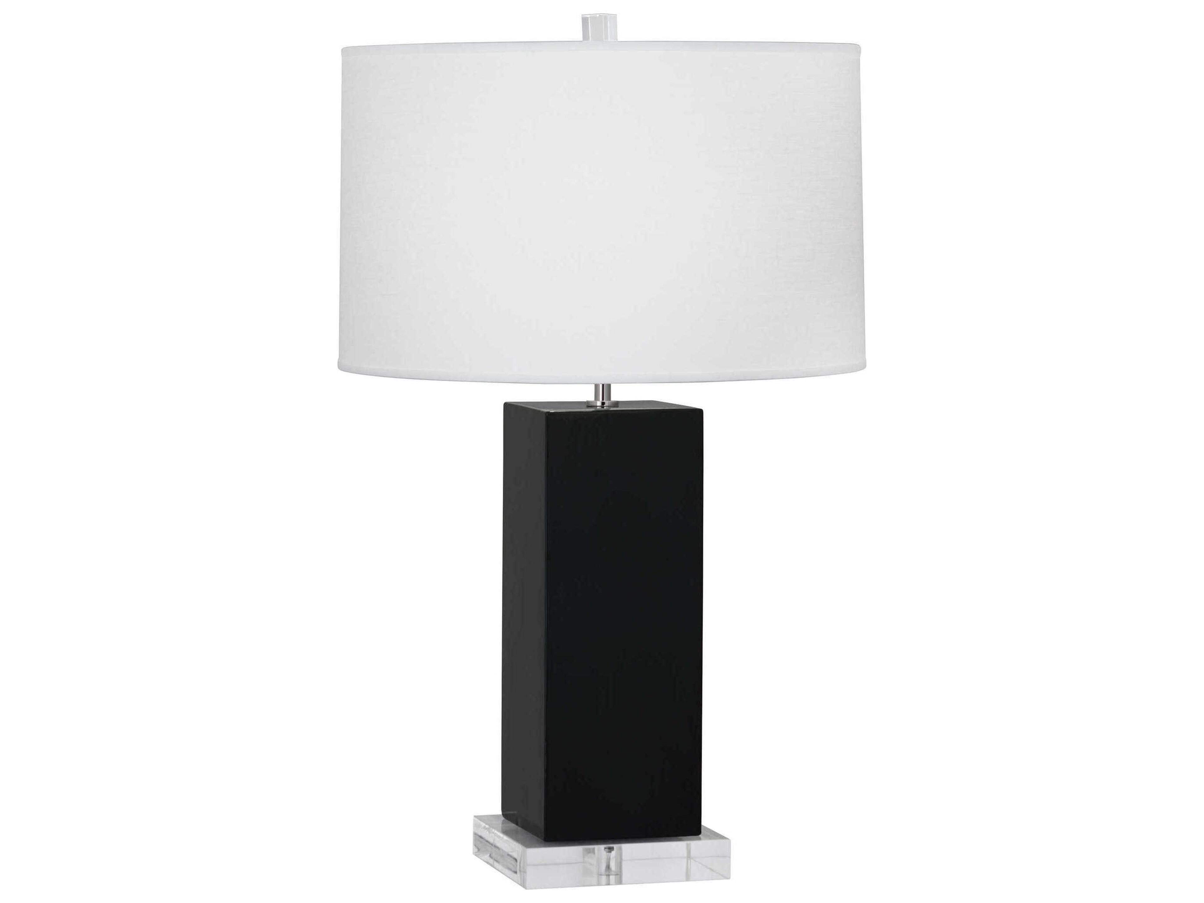 Robert Abbey Harvey Obsidian Glazed Black Buffet Lamp