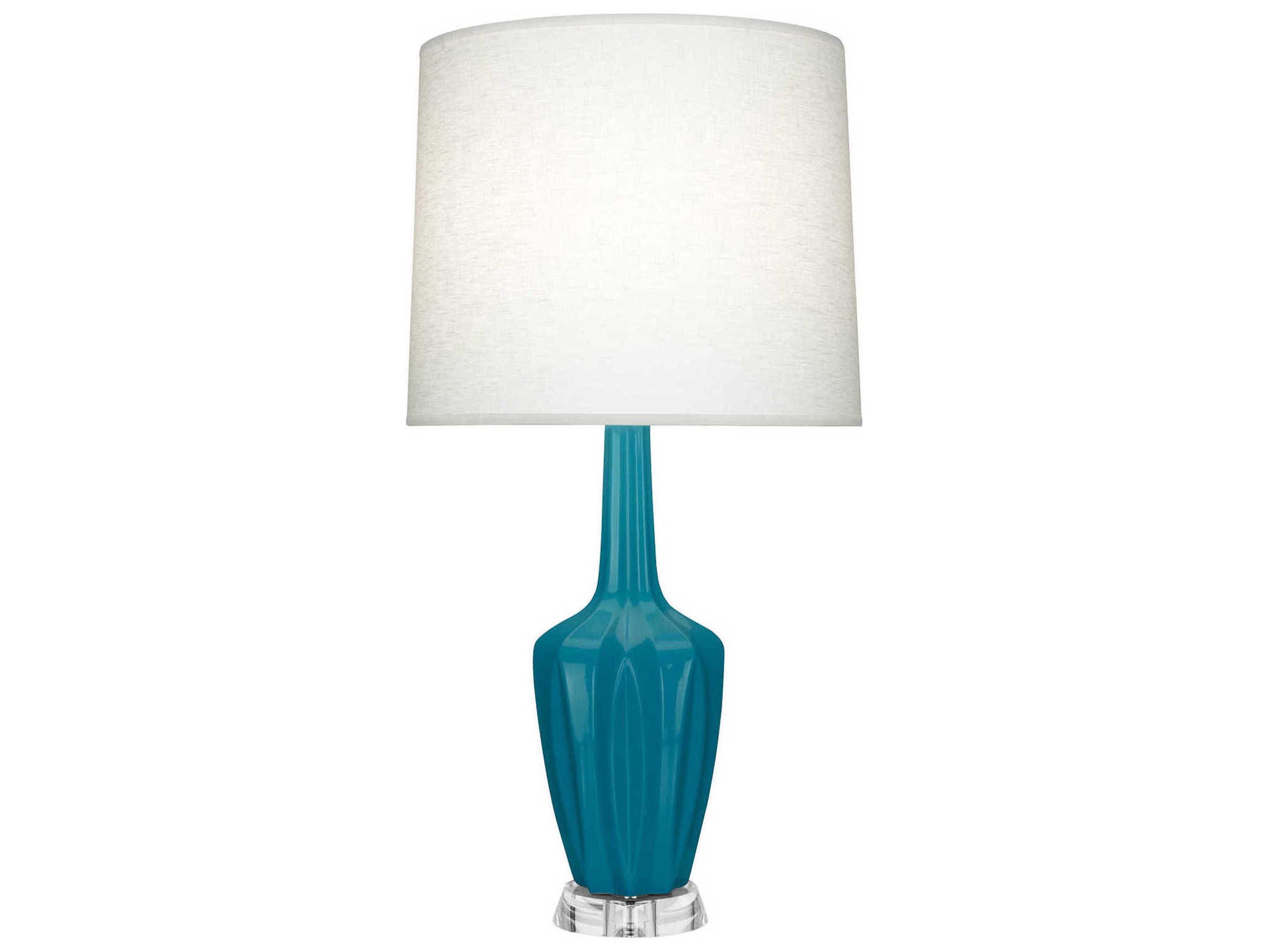 Robert Abbey Emma Peacock Glazed Blue Buffet Lamp