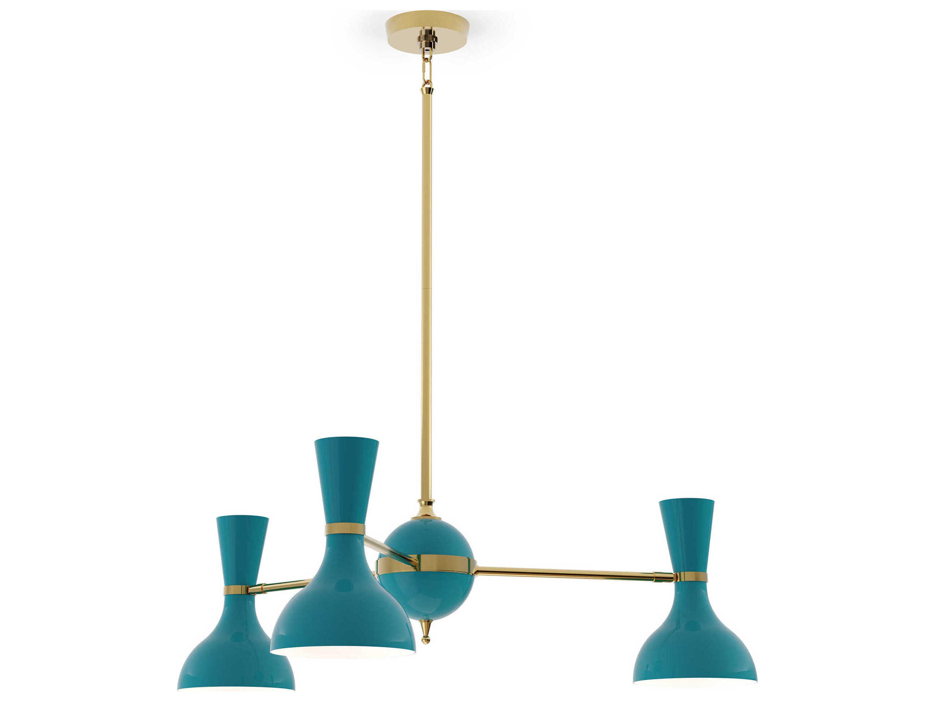 Robert Abbey Clare 3-Light Peacock Green Chandelier