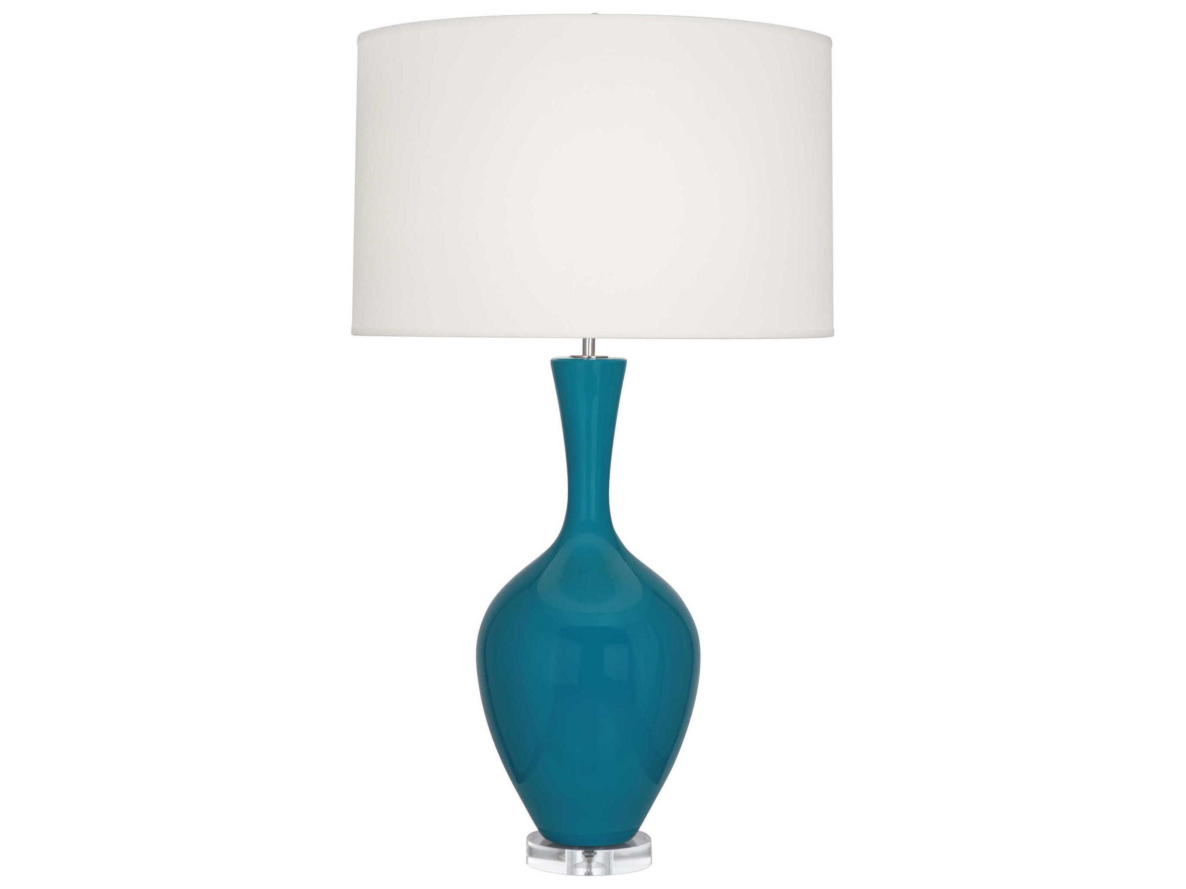 Robert Abbey Audrey Peacock Glazed Blue Buffet Lamp