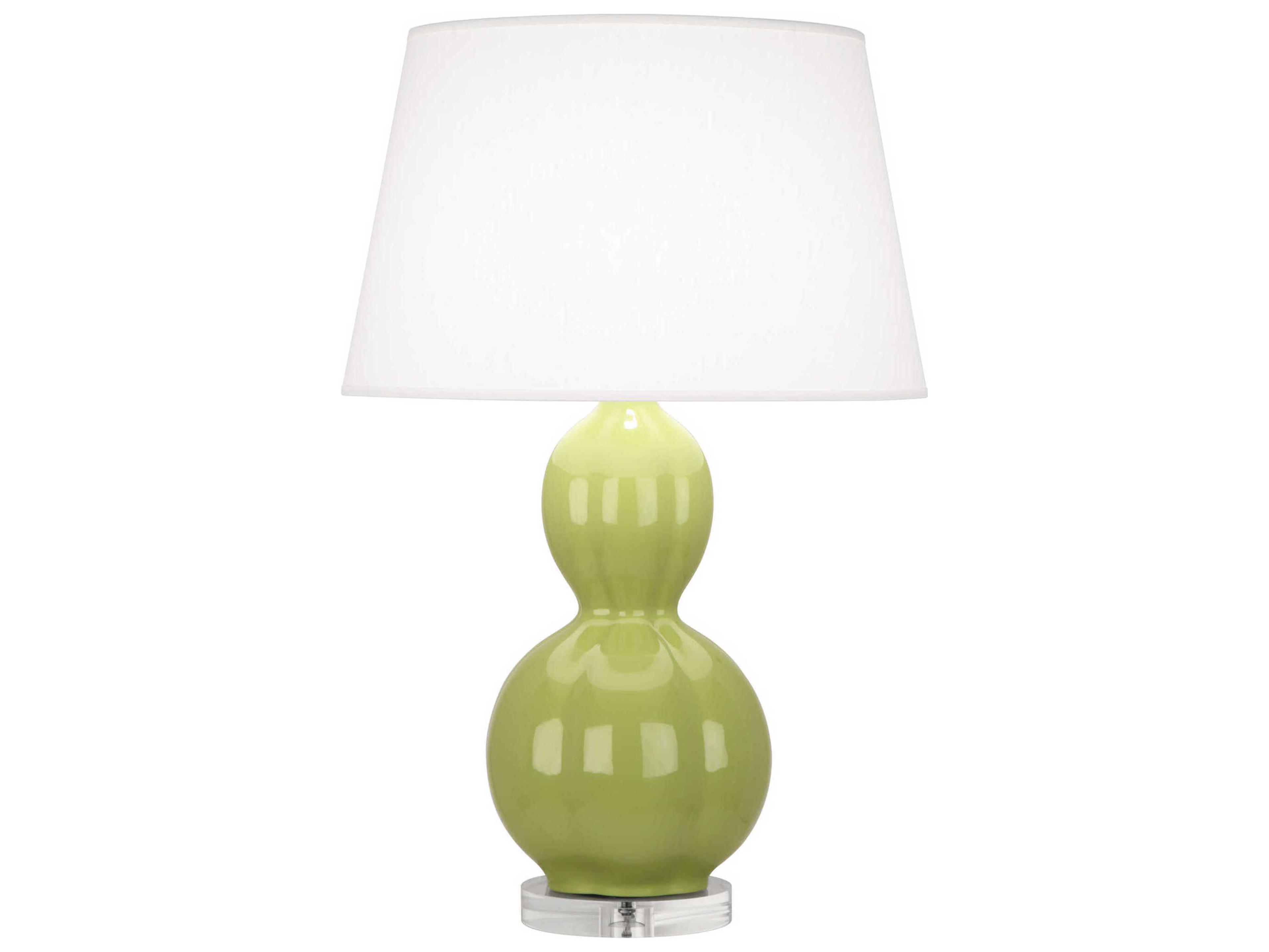 Williamsburg Randolph Muted Chartreuse Glazed Lucite Green Buffet Lamp