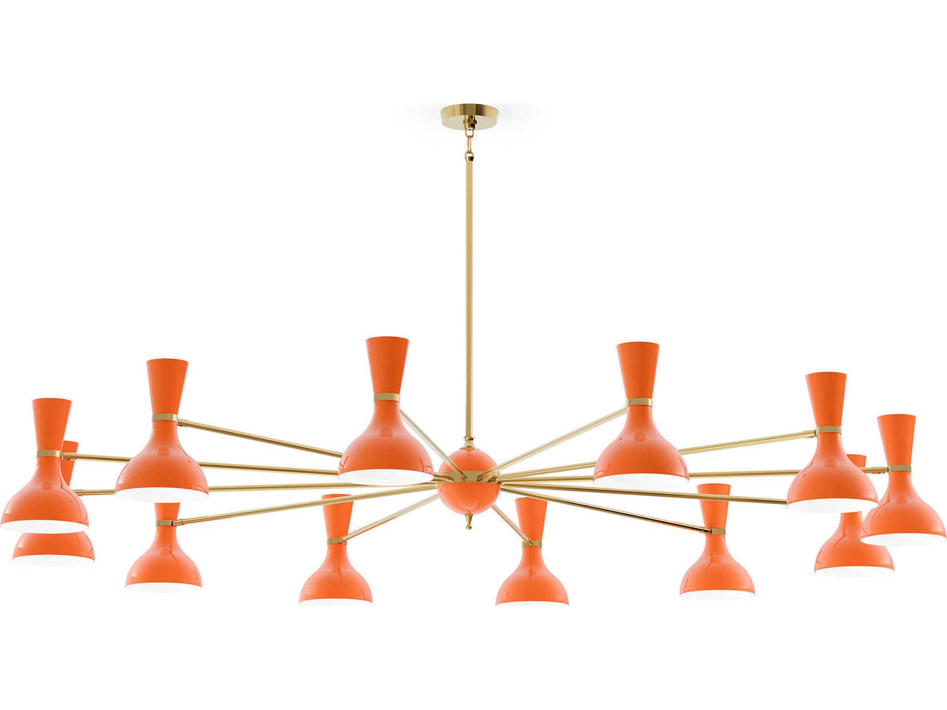 Robert Abbey Clare 12-Light Pumpkin Orange Chandelier