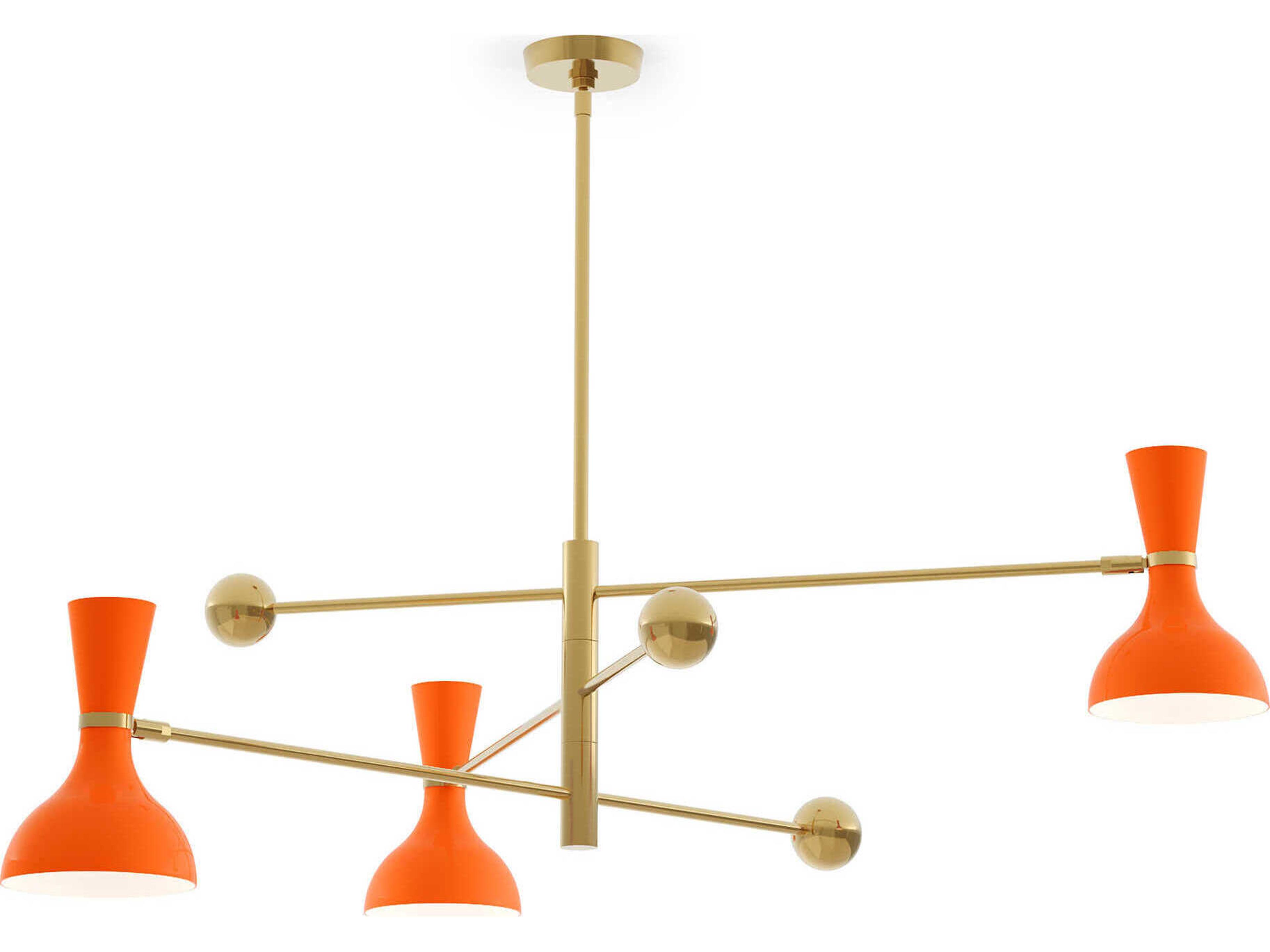 Robert Abbey Clare 3-Light Pumpkin Orange Chandelier