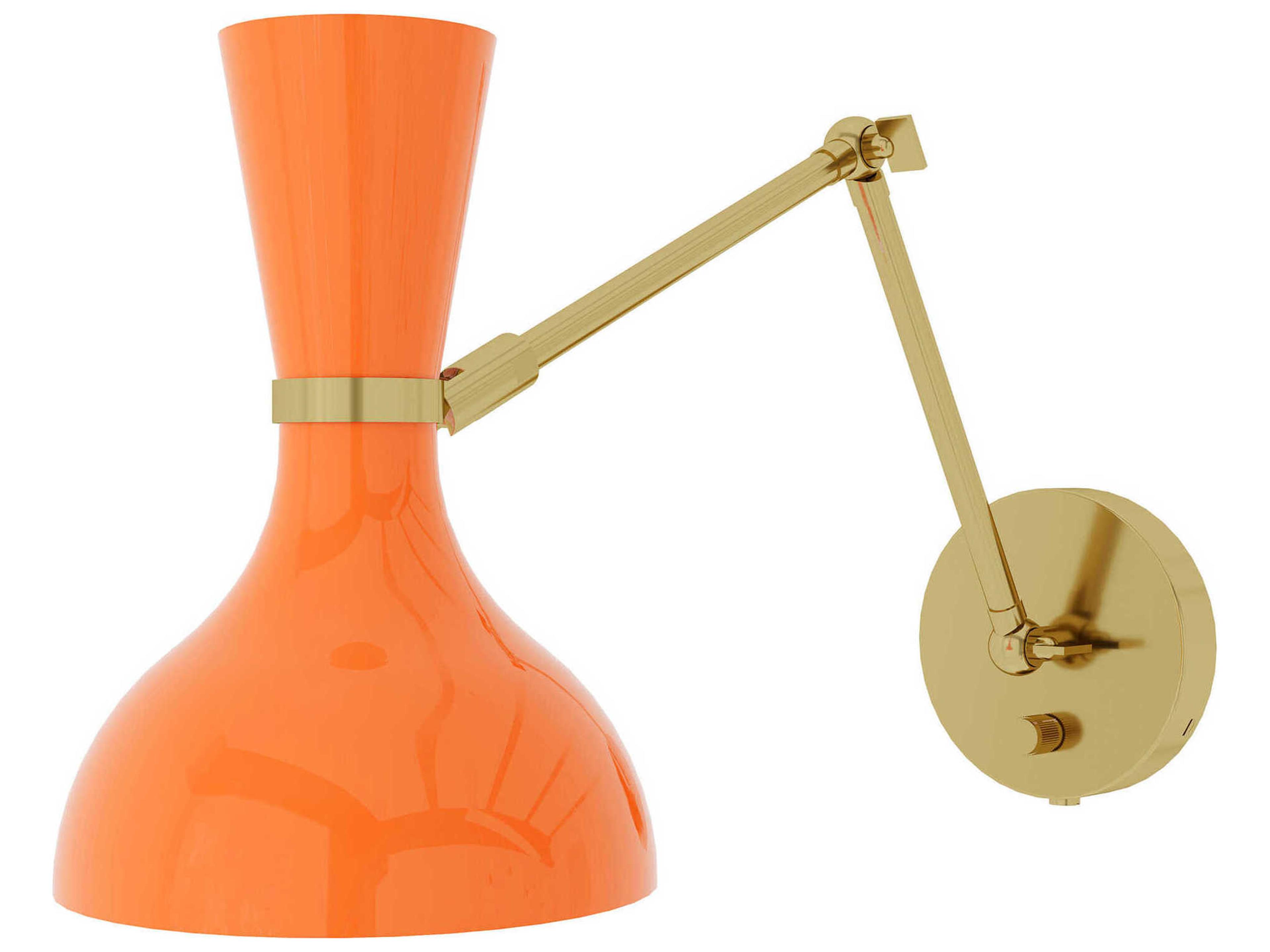 Robert Abbey Clare 1-Light Pumpkin Orange Swing Wall Sconce