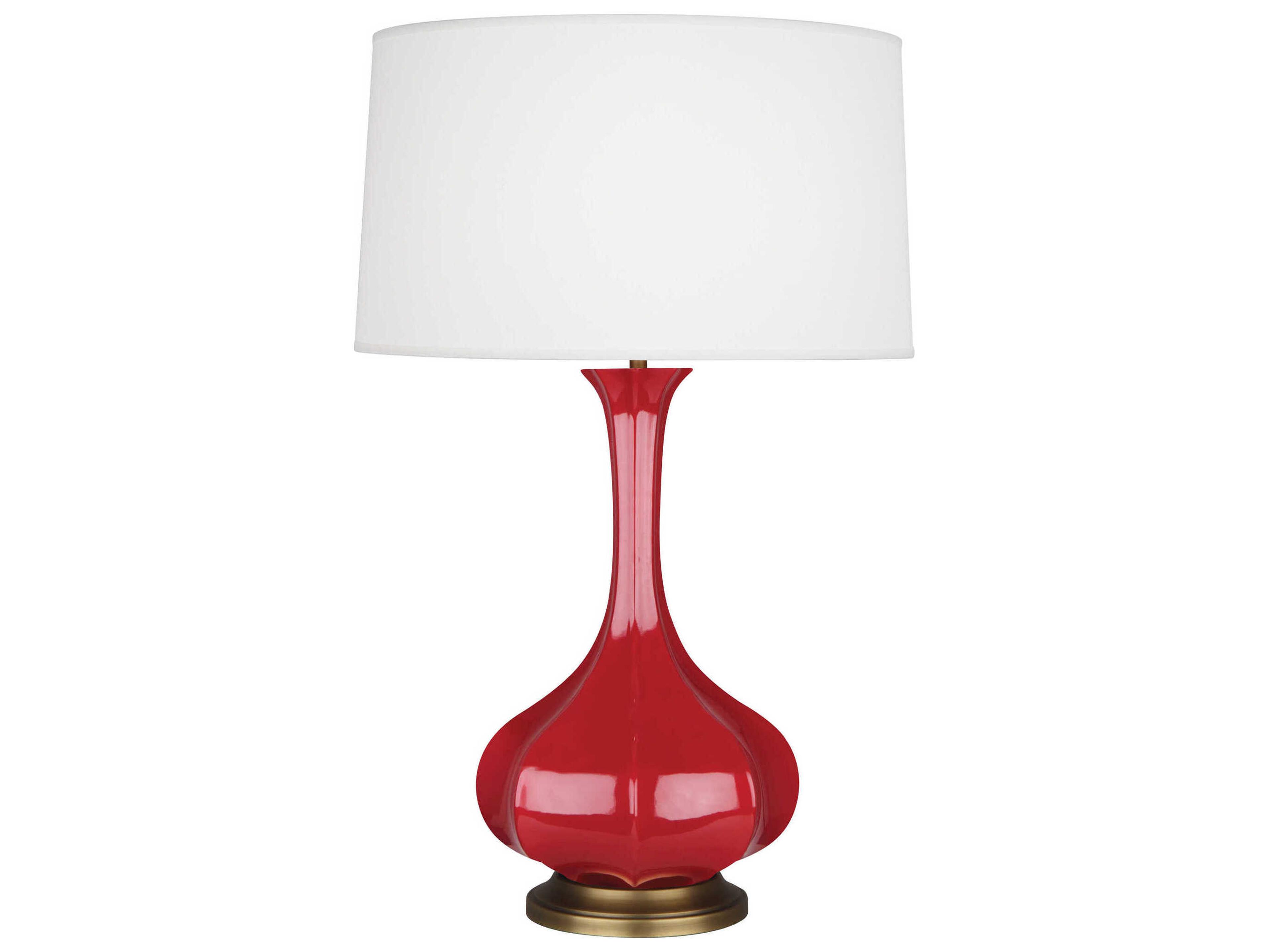 Robert Abbey Pike Ruby Red Glazed Aged Brass Buffet Lamp