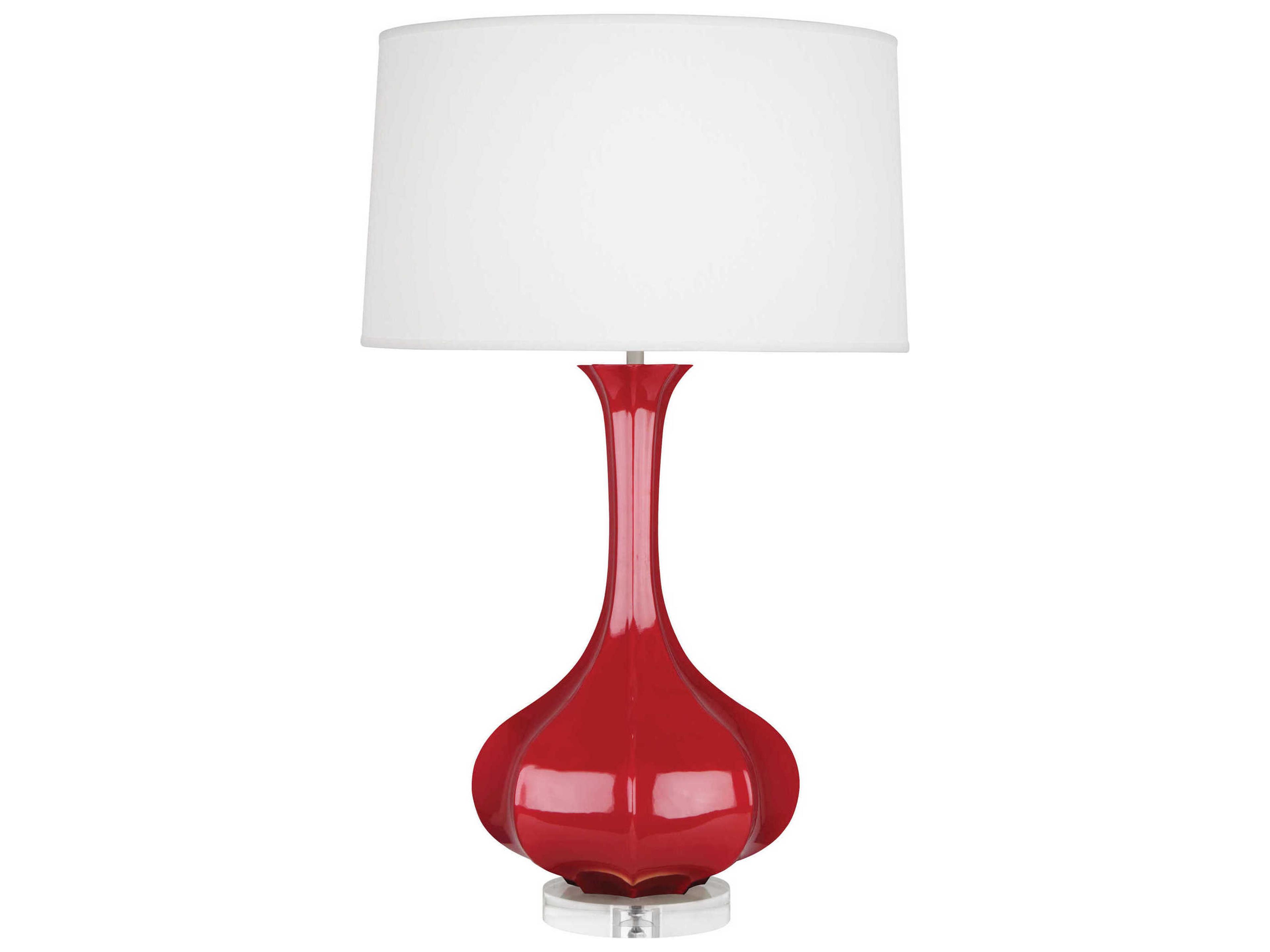 Robert Abbey Pike Ruby Red Glazed Lucite Buffet Lamp