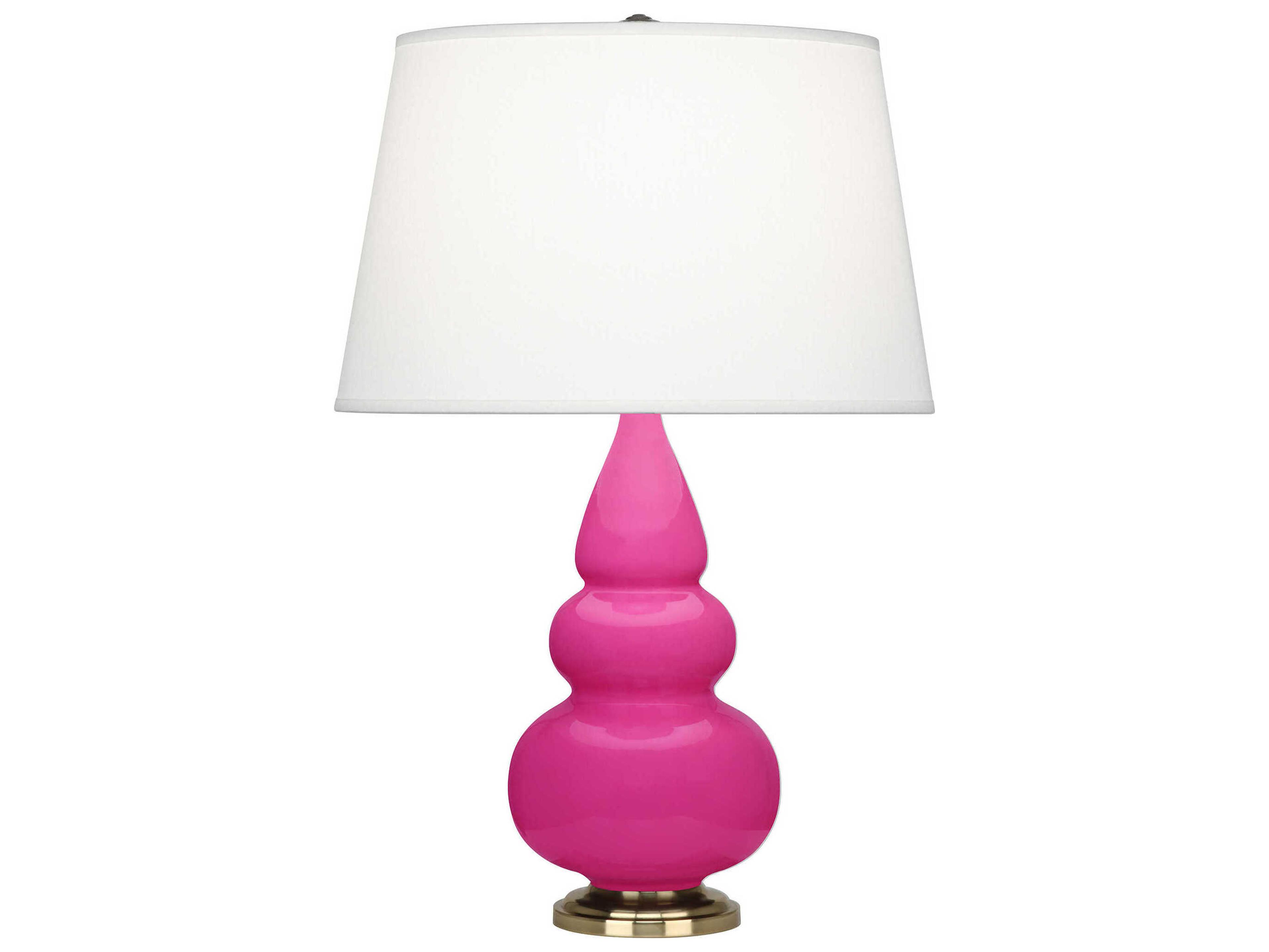 Robert Abbey Small Triple Gourd Razzle Rose Glazed Pink Table Lamp