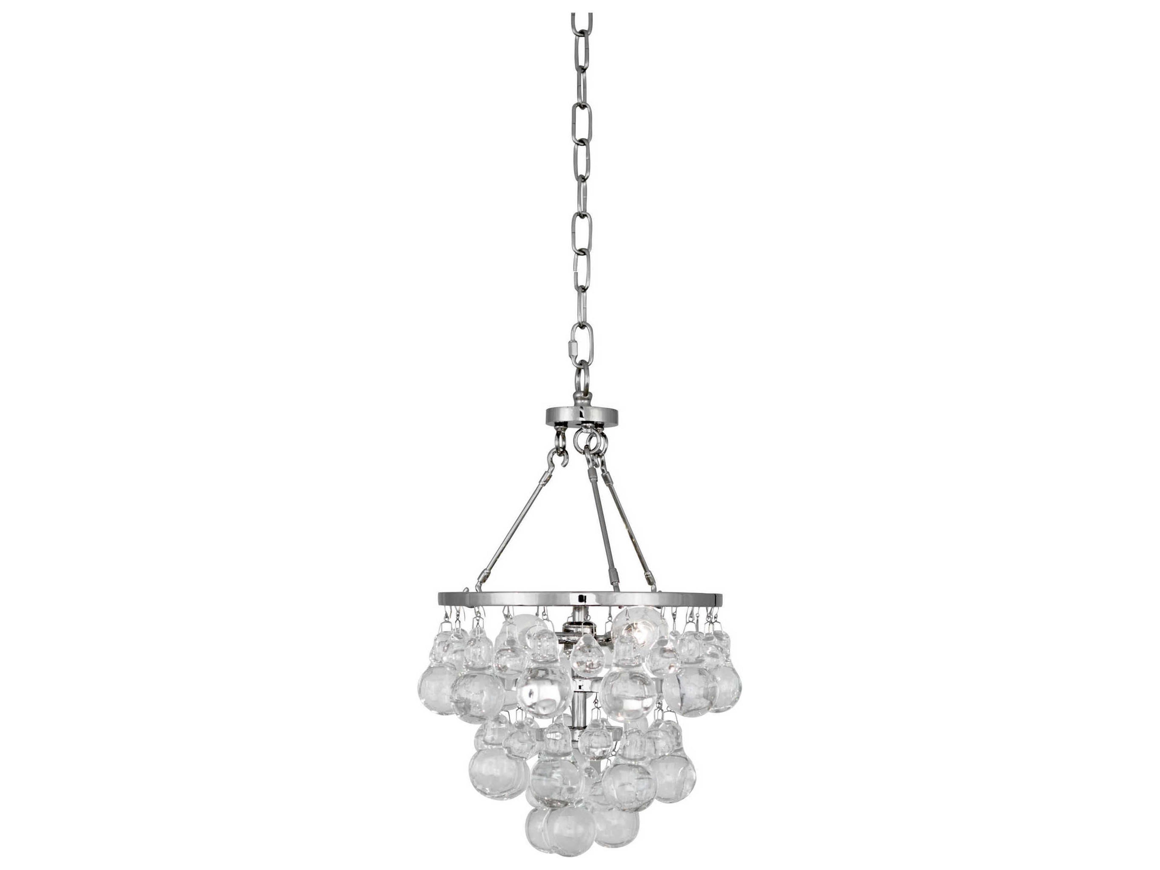 Robert Abbey Bling 2-Light Polished Nickel Tiered Mini Pendant