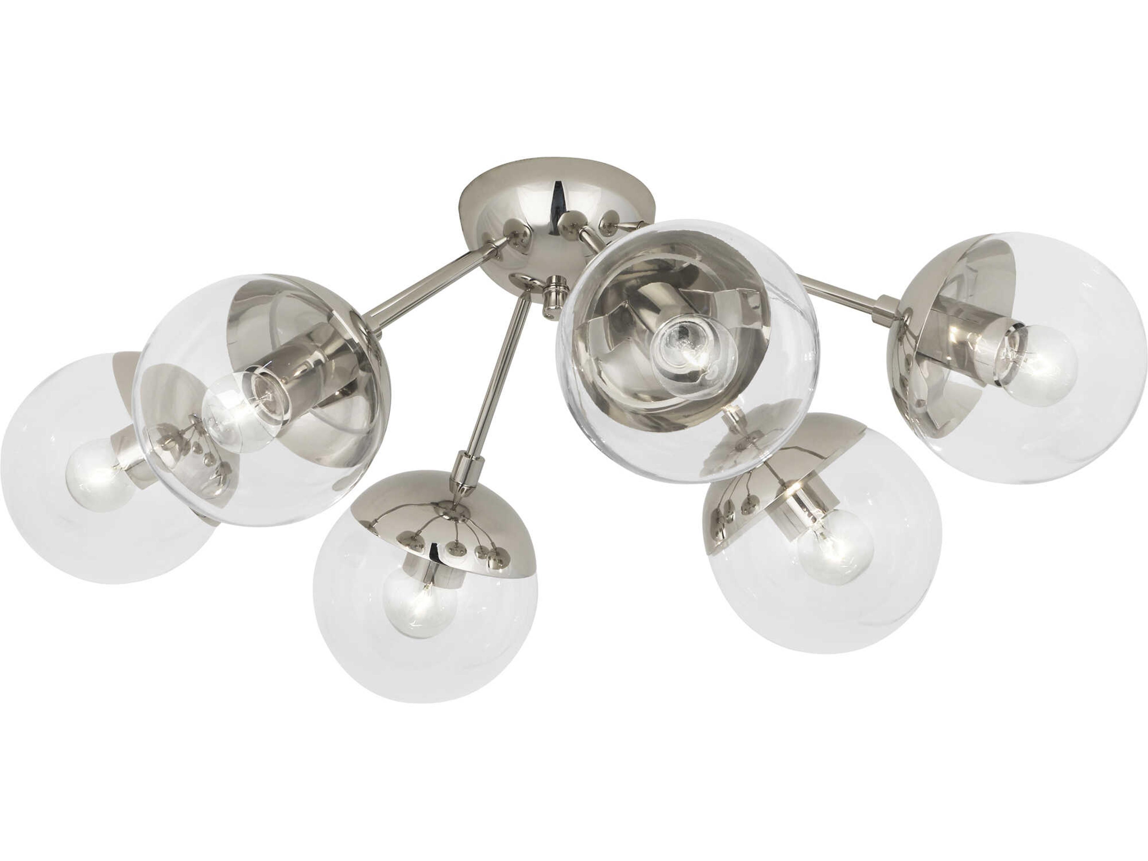 Robert Abbey Celeste 6-Light Polished Nickel Globe Sputnik Flush Mount