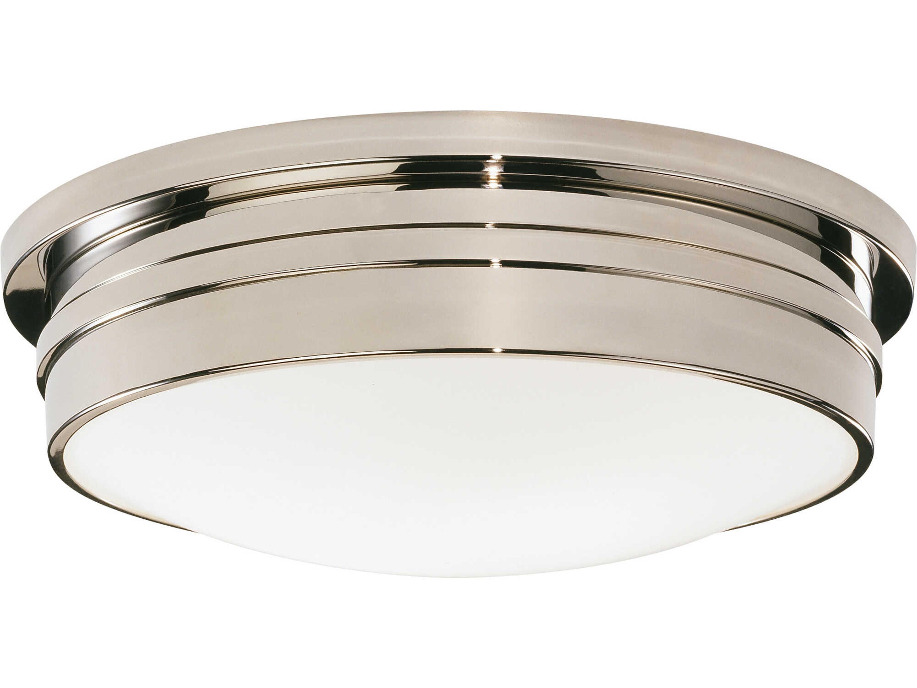 Robert Abbey Roderick 3-Light Polished Nickel Round Flush Mount