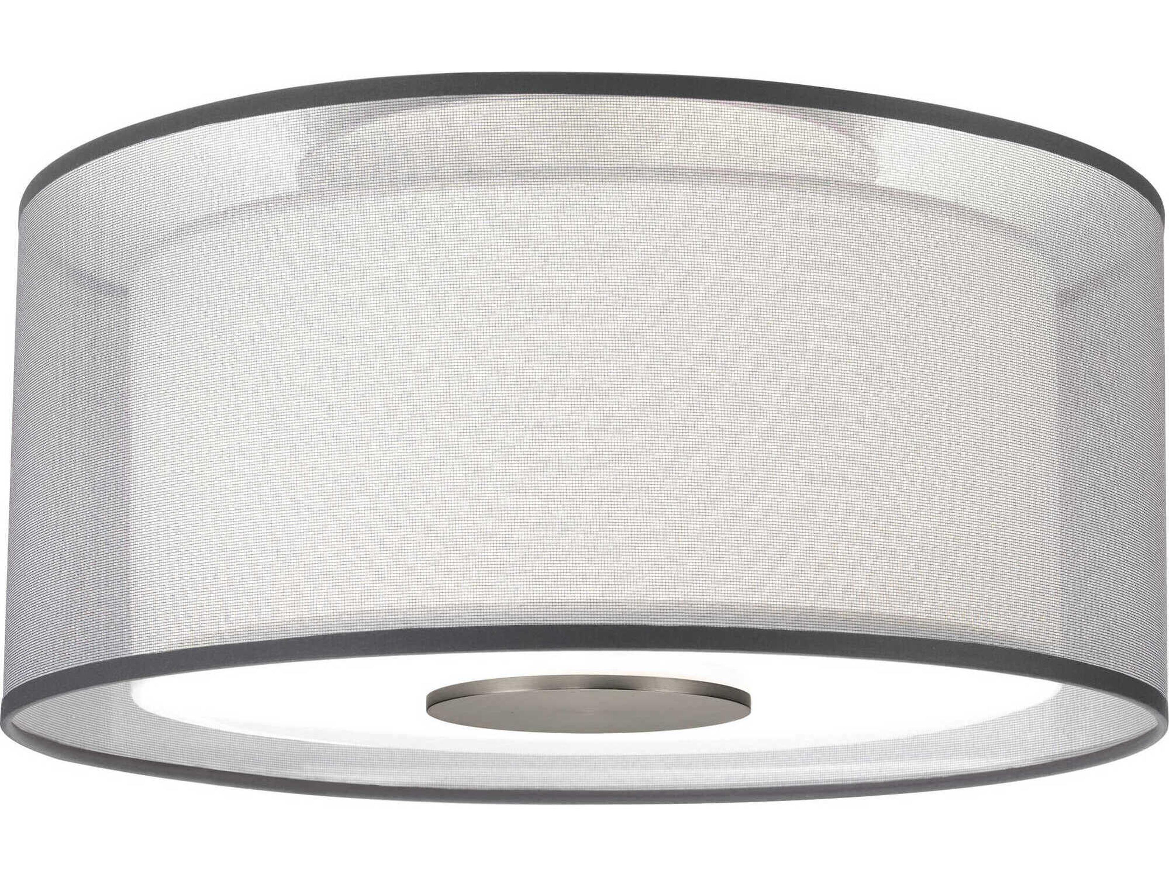 Robert Abbey Saturnia 2-Light Stainless Steel Drum Flush Mount