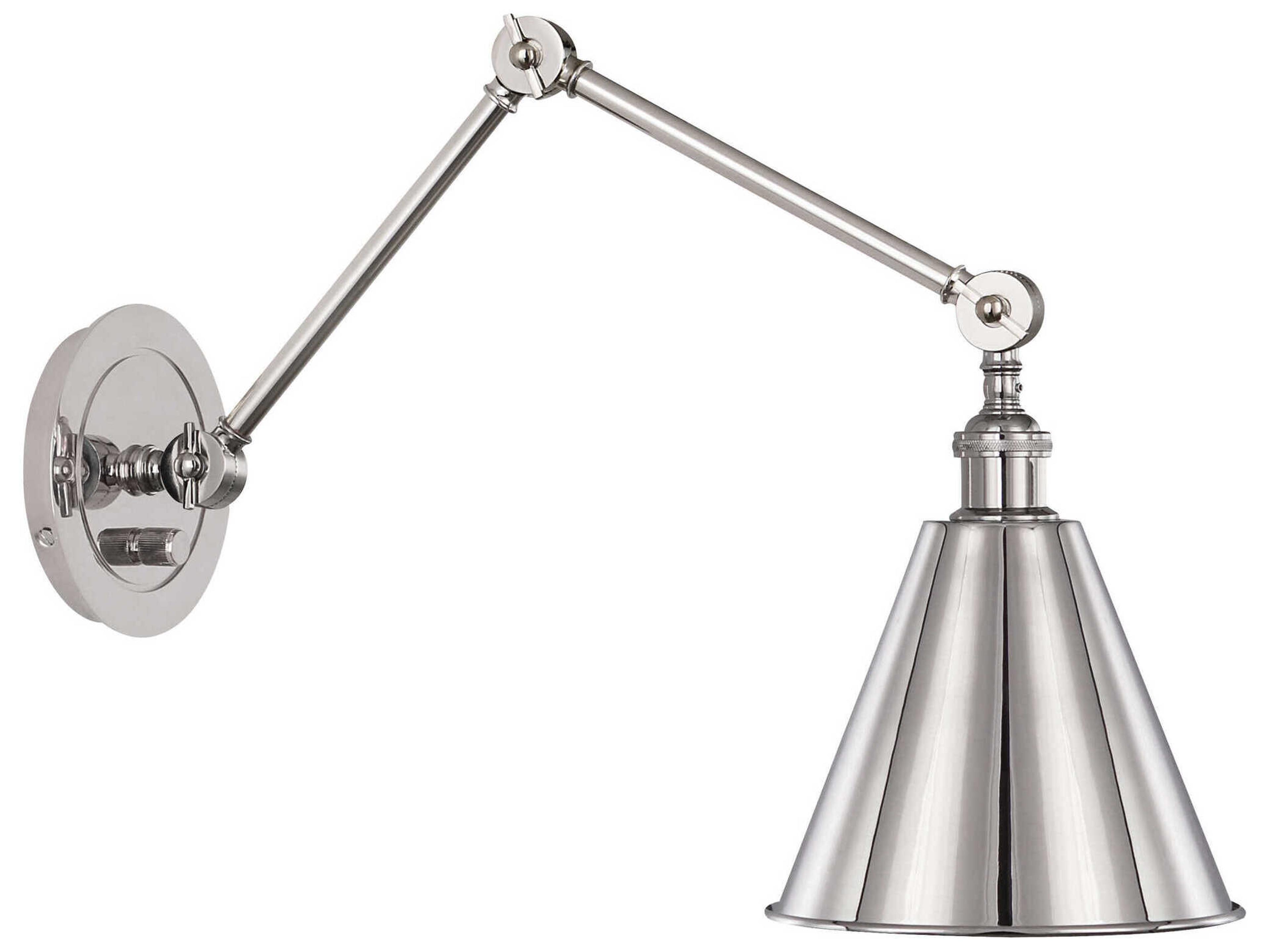 Robert Abbey Alloy 1-Light Polished Nickel Swing Wall Sconce