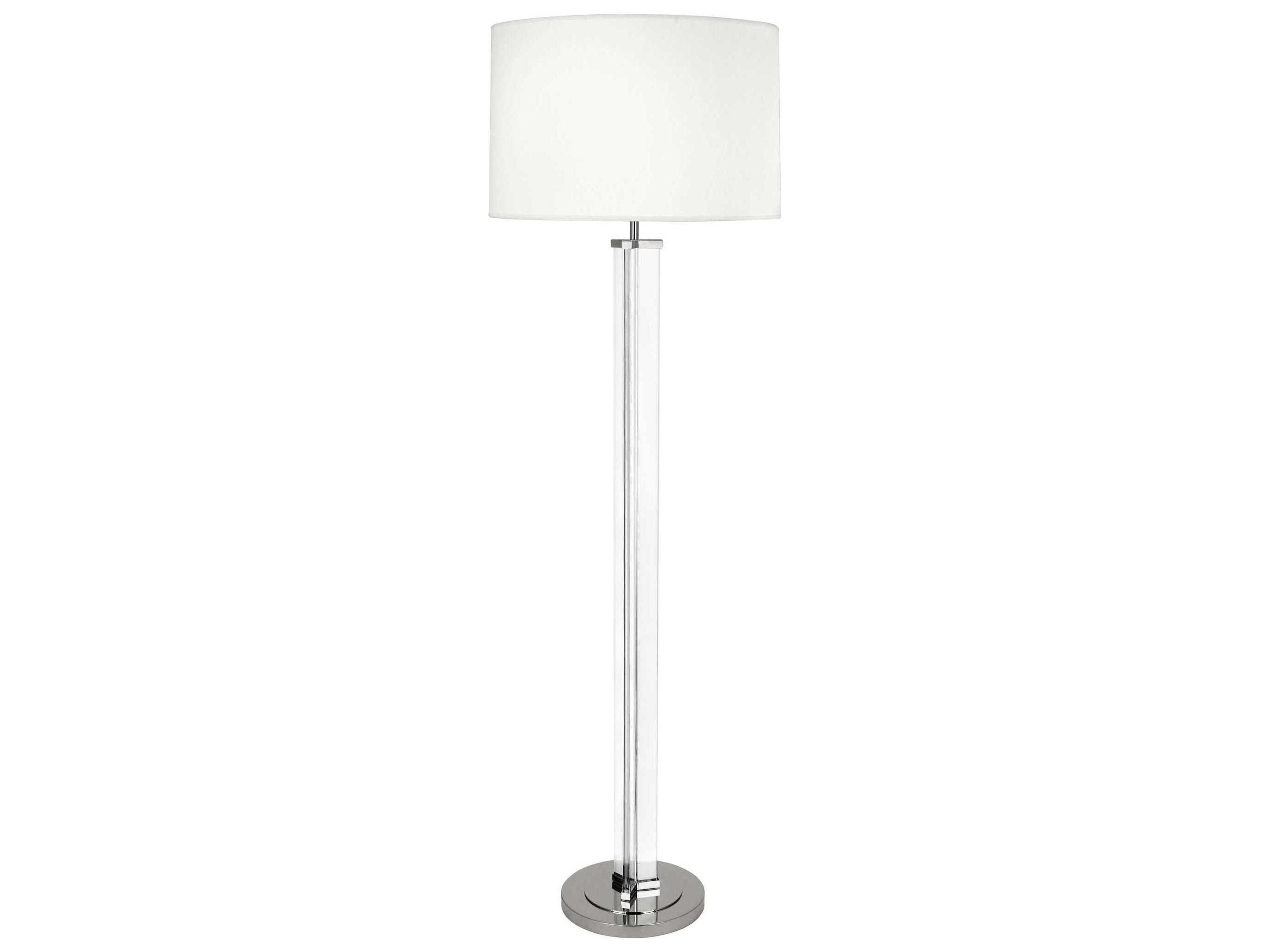 Robert Abbey Fineas Clear Glass Polished Nickel Floor Lamp
