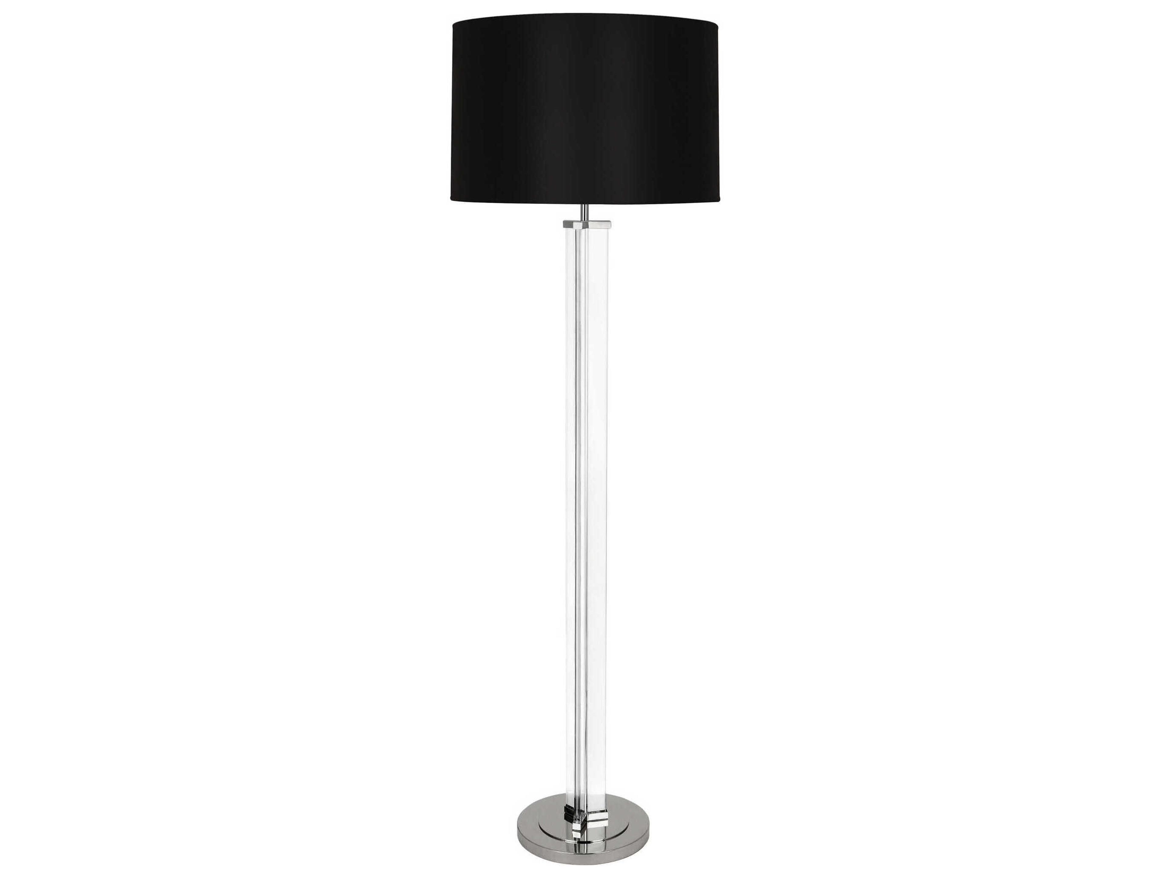 Robert Abbey Fineas Clear Glass Polished Nickel Floor Lamp