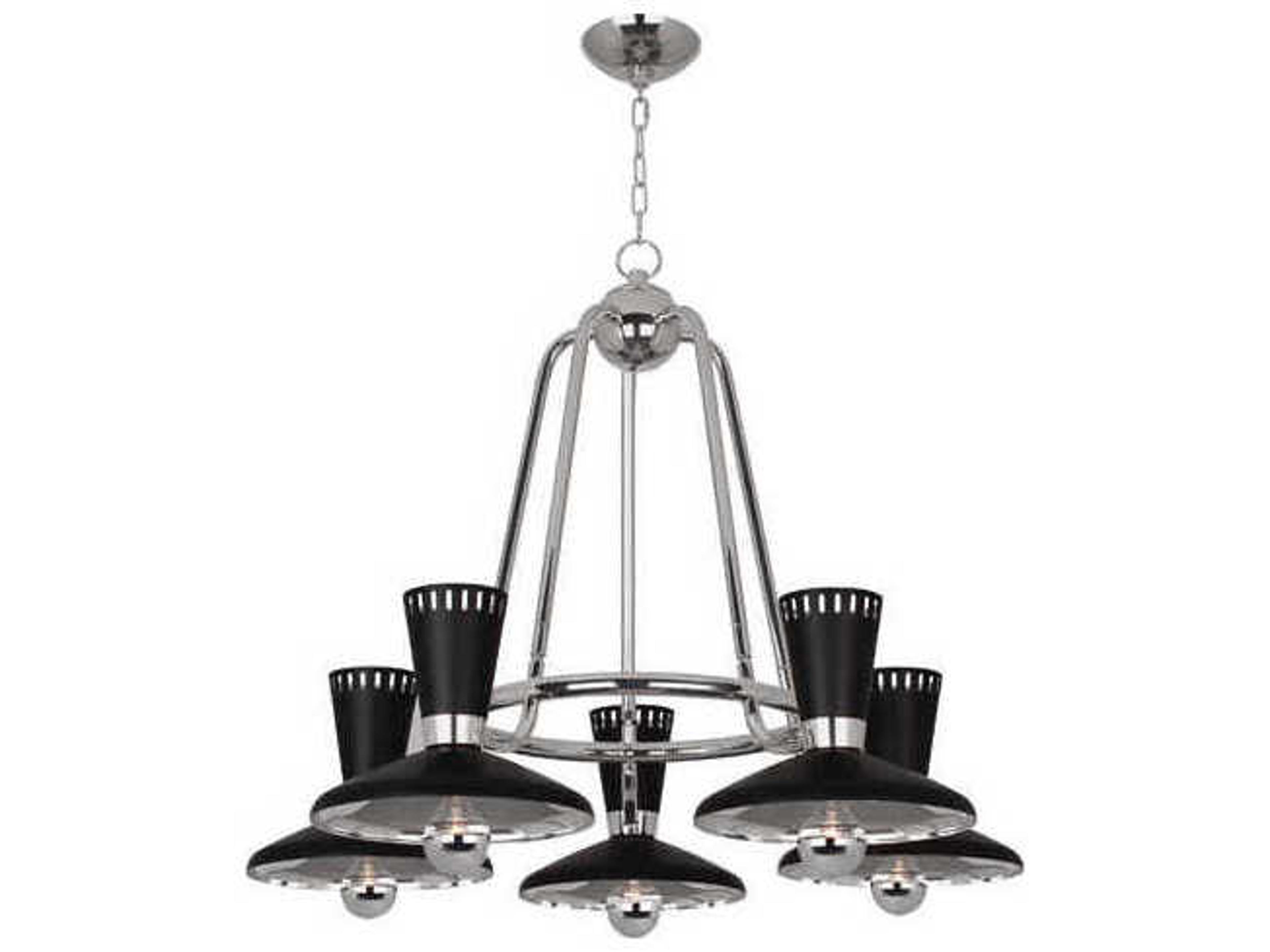 Robert Abbey Vortex 5-Light Polished Nickel Chandelier