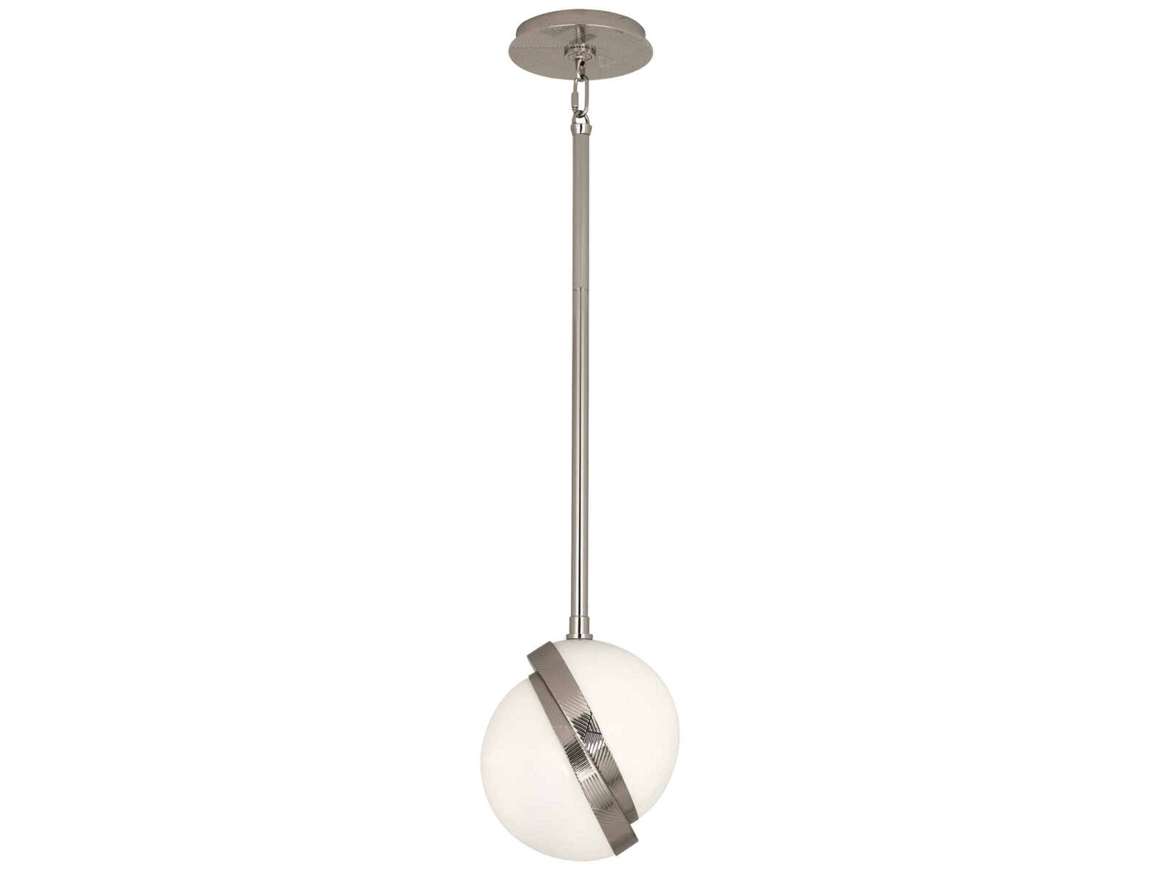 Robert Abbey Michael Berman Brut 1-Light Polished Nickel Globe Mini Pendant
