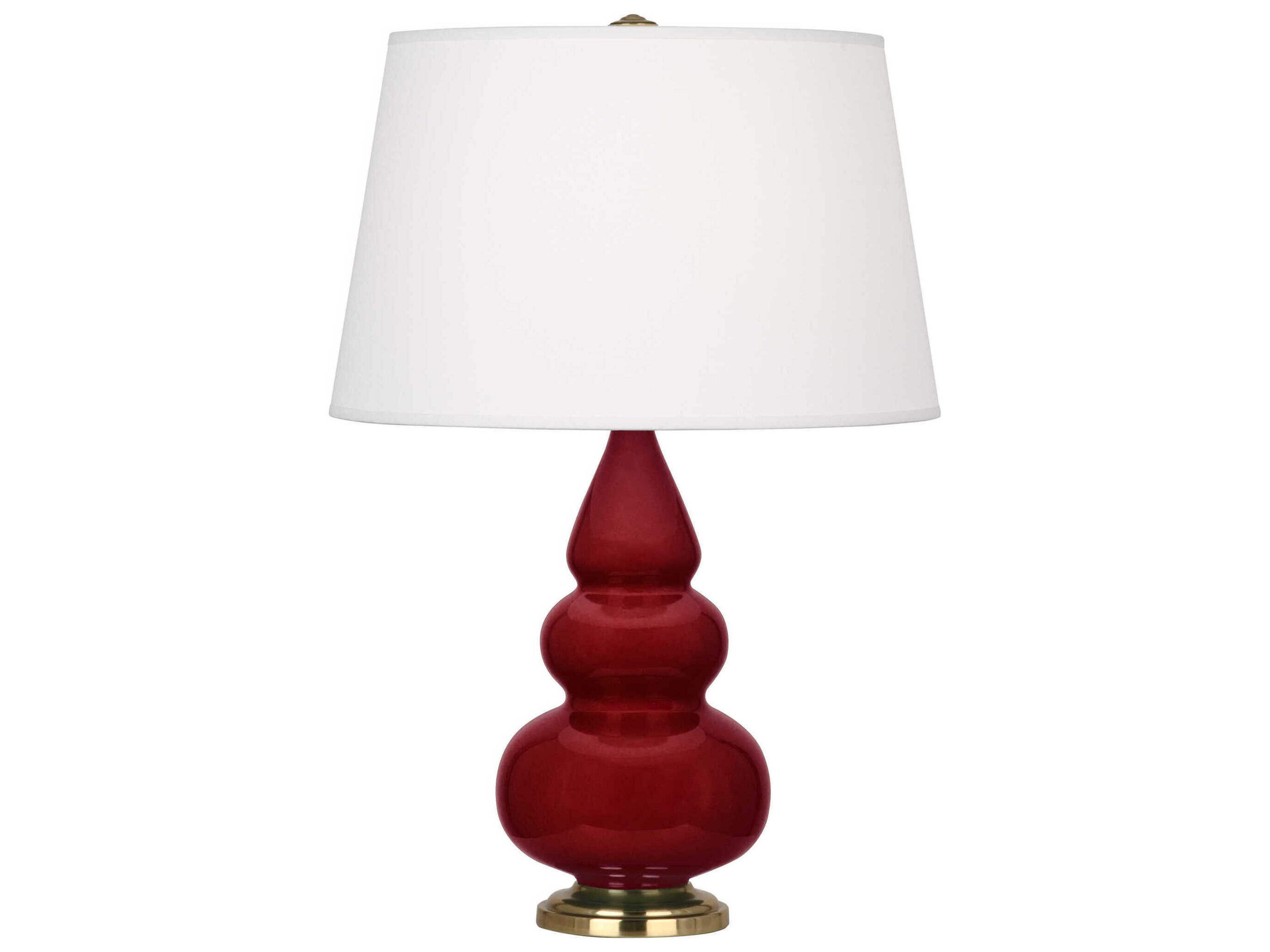 Robert Abbey Small Triple Gourd Sangria Glazed Red Table Lamp